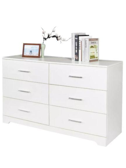 Comoda 6 Cajoneras Organizador Diseño E.e.u.u Moderno Blanco-0