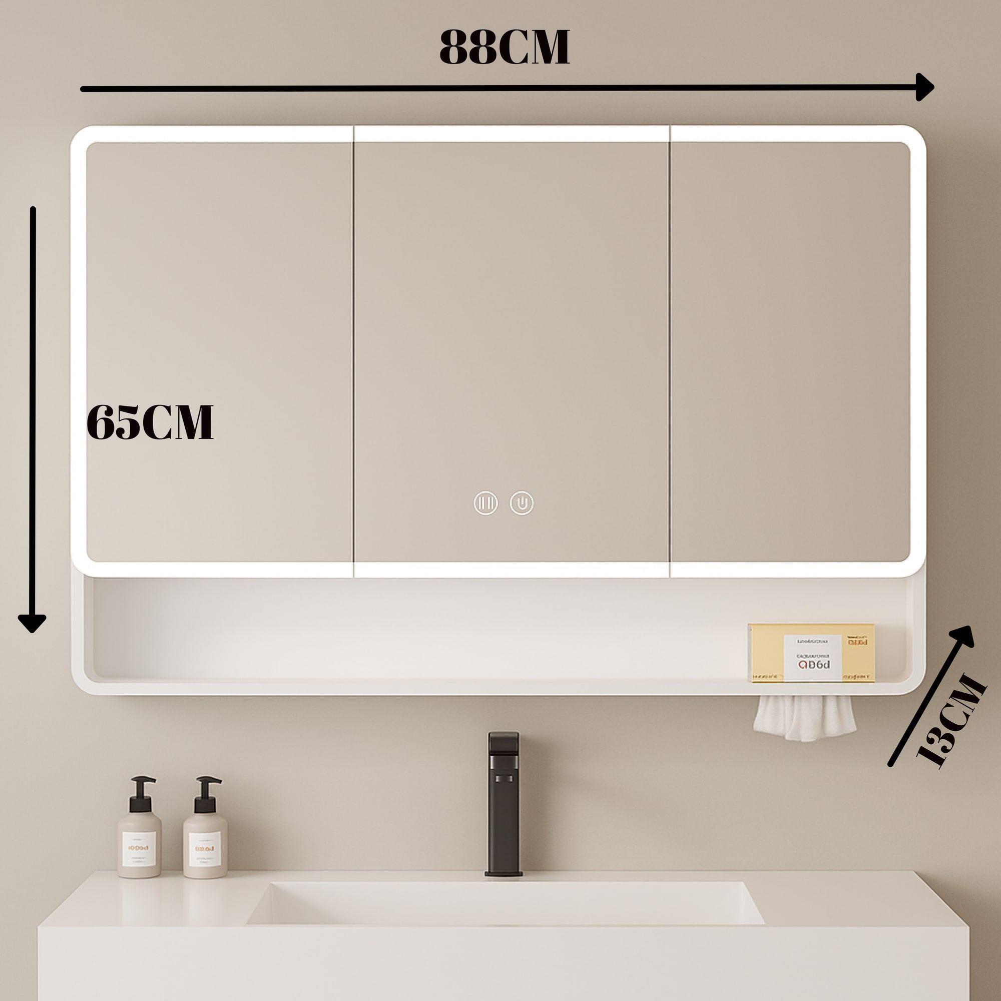 Botiquin Baño Inteligente Con Espejo Luz Antiempañamiento C Blanco-4