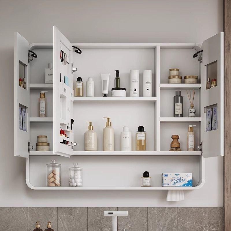 Botiquin Baño Inteligente Con Espejo Luz Antiempañamiento C Blanco-5