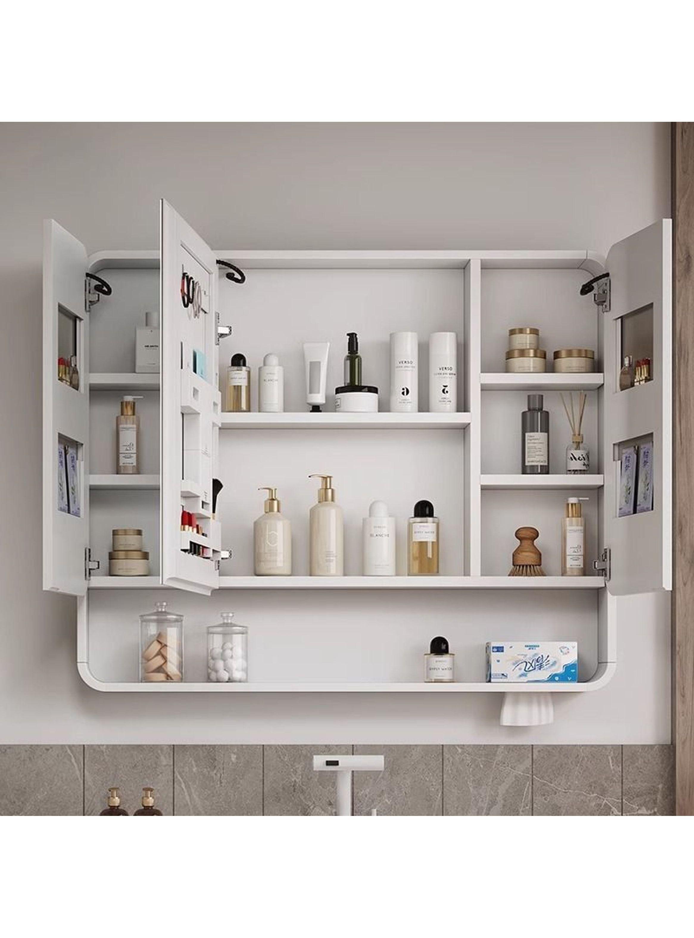 Botiquin Baño Inteligente Con Espejo Luz Antiempañamiento C Blanco-5