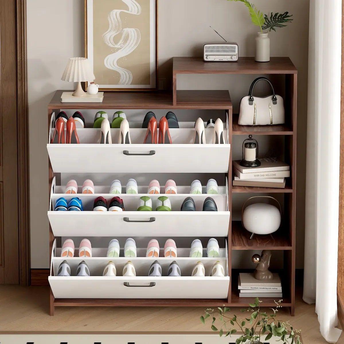 Zapatero Organizdaor Moderno 24 Pares 105x122x24cm Color Marrón-2