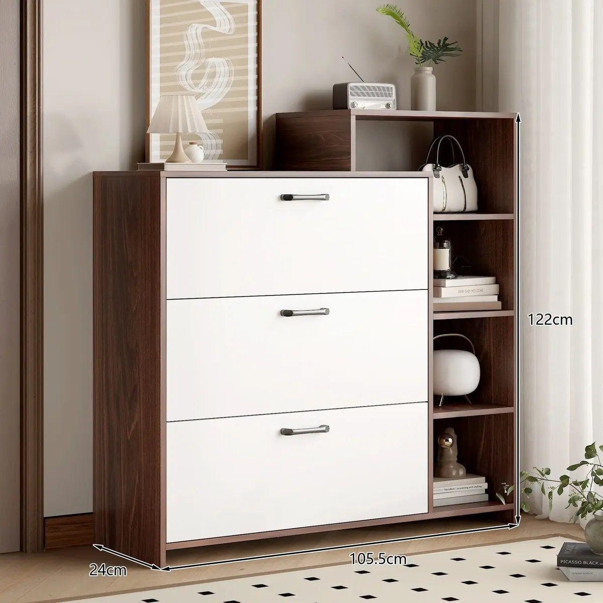 Zapatero Organizdaor Moderno 24 Pares 105x122x24cm Color Marrón-4