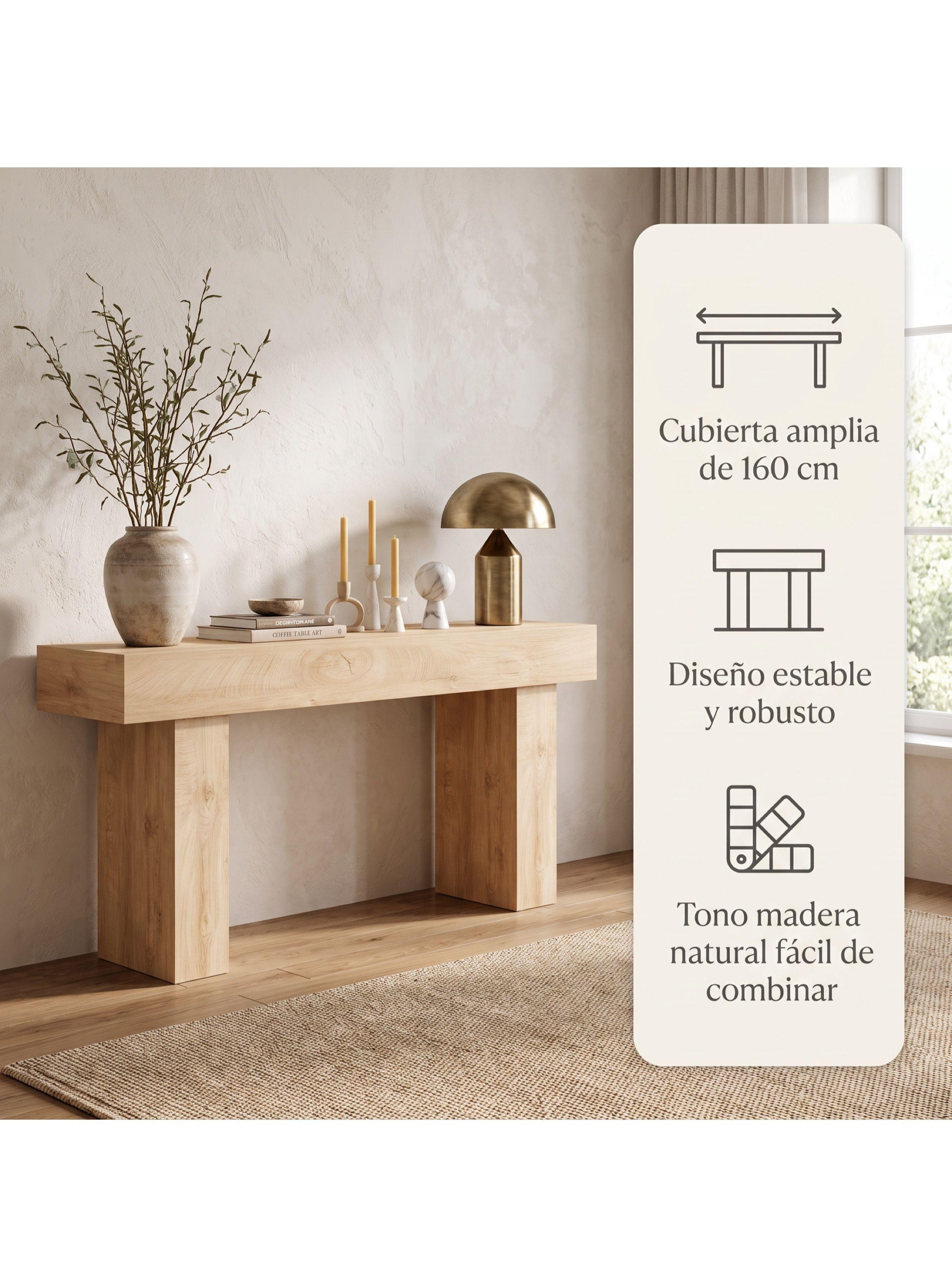 Mesa Lateral Amarante Tipo Arrimo Moderno 160 X 40 X 80 Cm 2025165TP-1