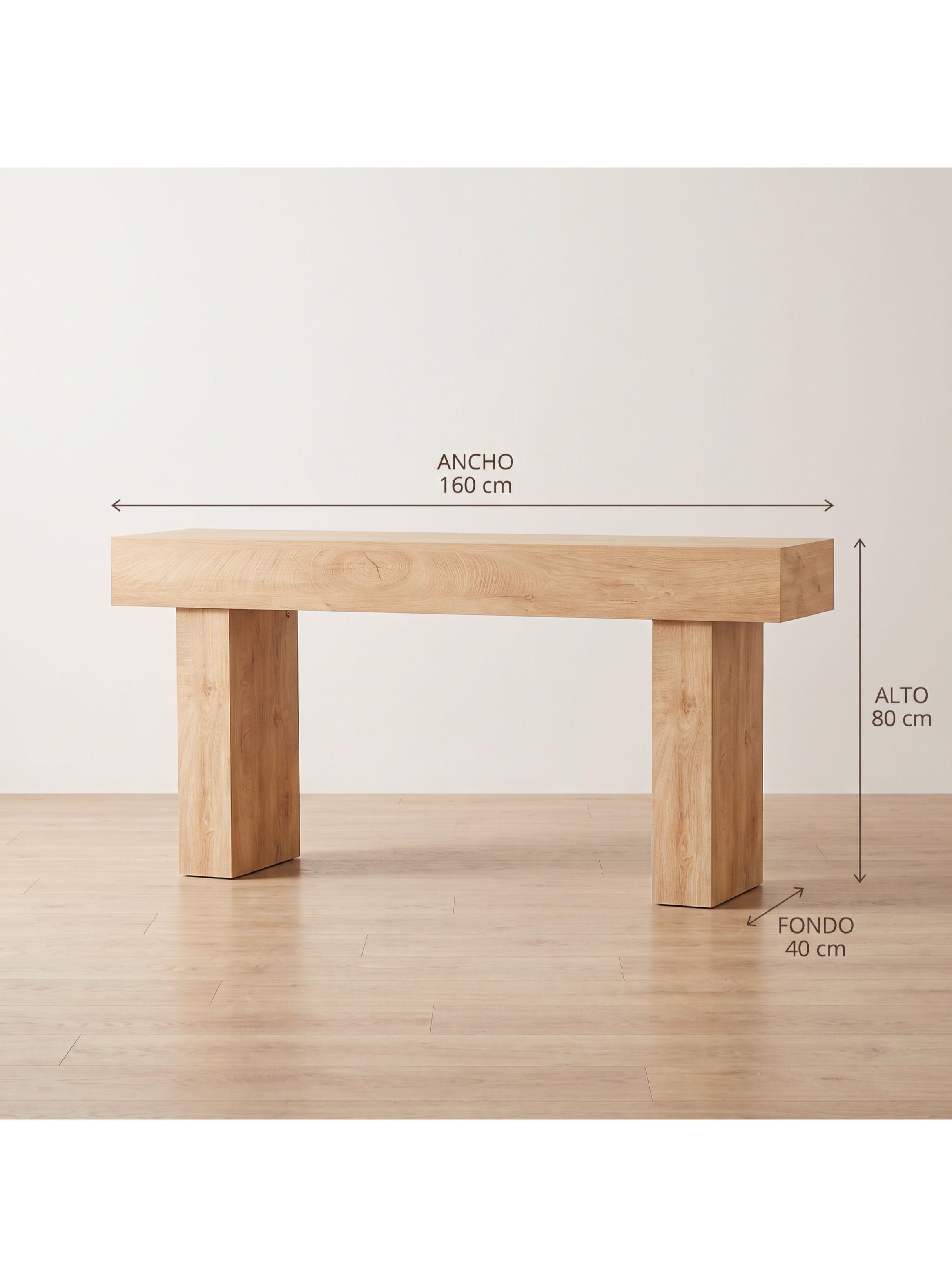 Mesa Lateral Amarante Tipo Arrimo Moderno 160 X 40 X 80 Cm 2025165TP-2