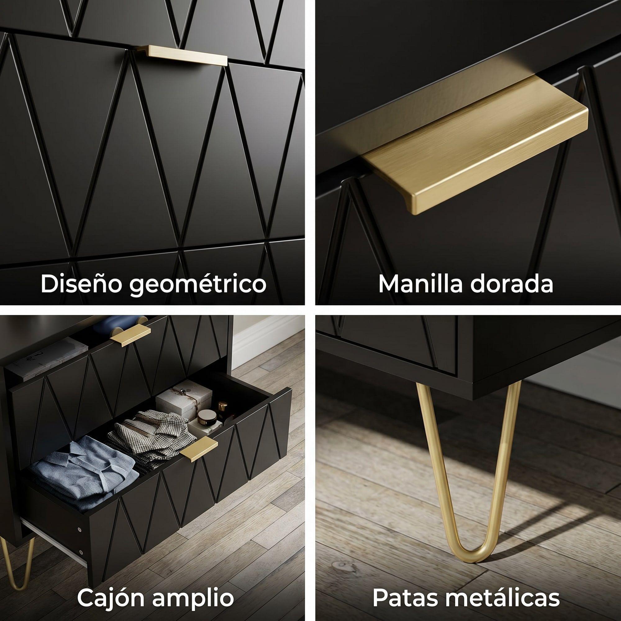 Comoda Zapatero Hall Organizador Diseño Norte Americano Db08 Mate Negro-3