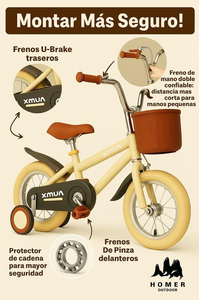 Bicicleta Infantil Bicimoto Aro 14 Niños Homer Outdoor-2