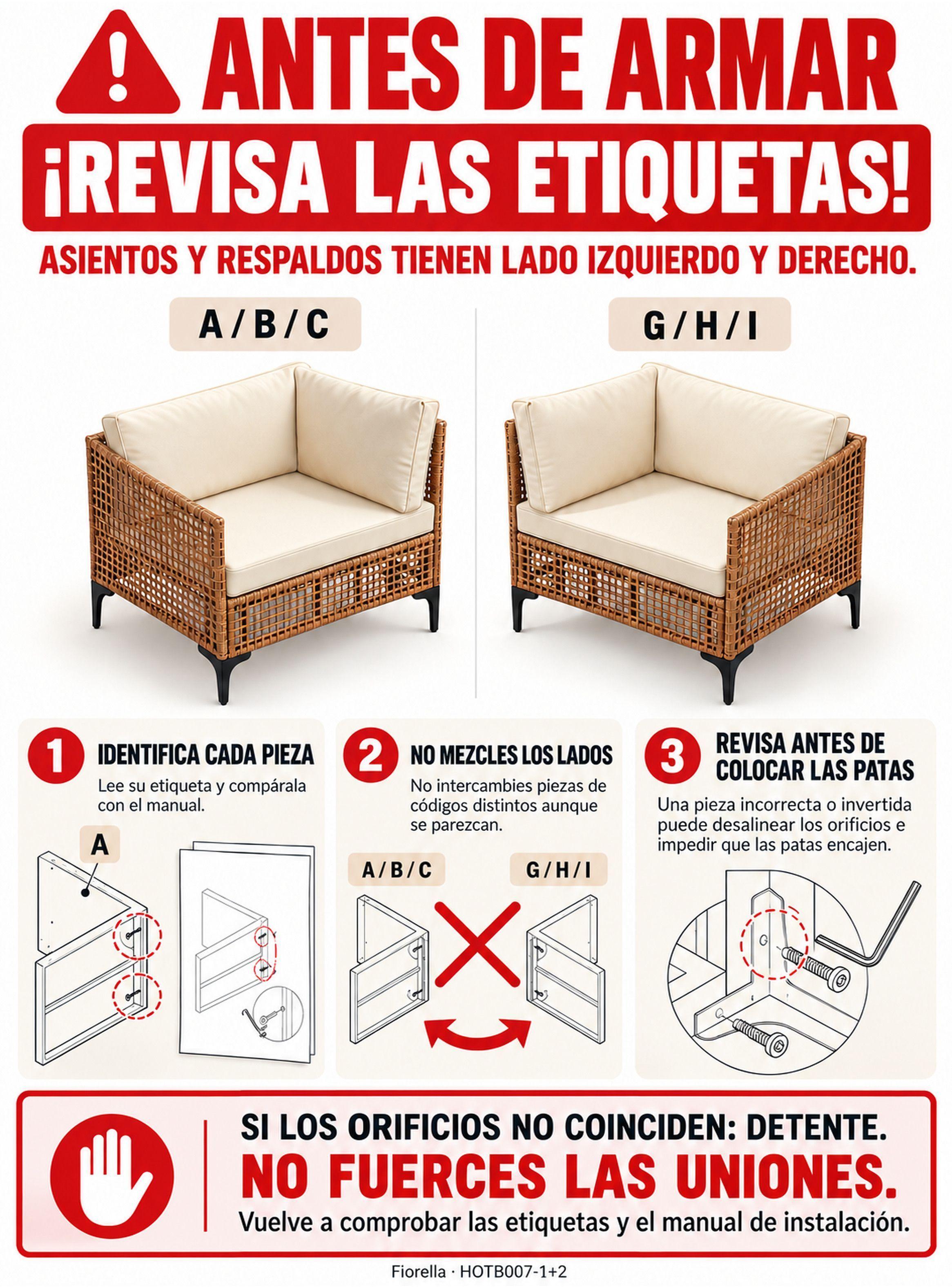 Juego Modular De Terraza Fiorella 7 Piezas Con Mesa Ratán Marrón-8