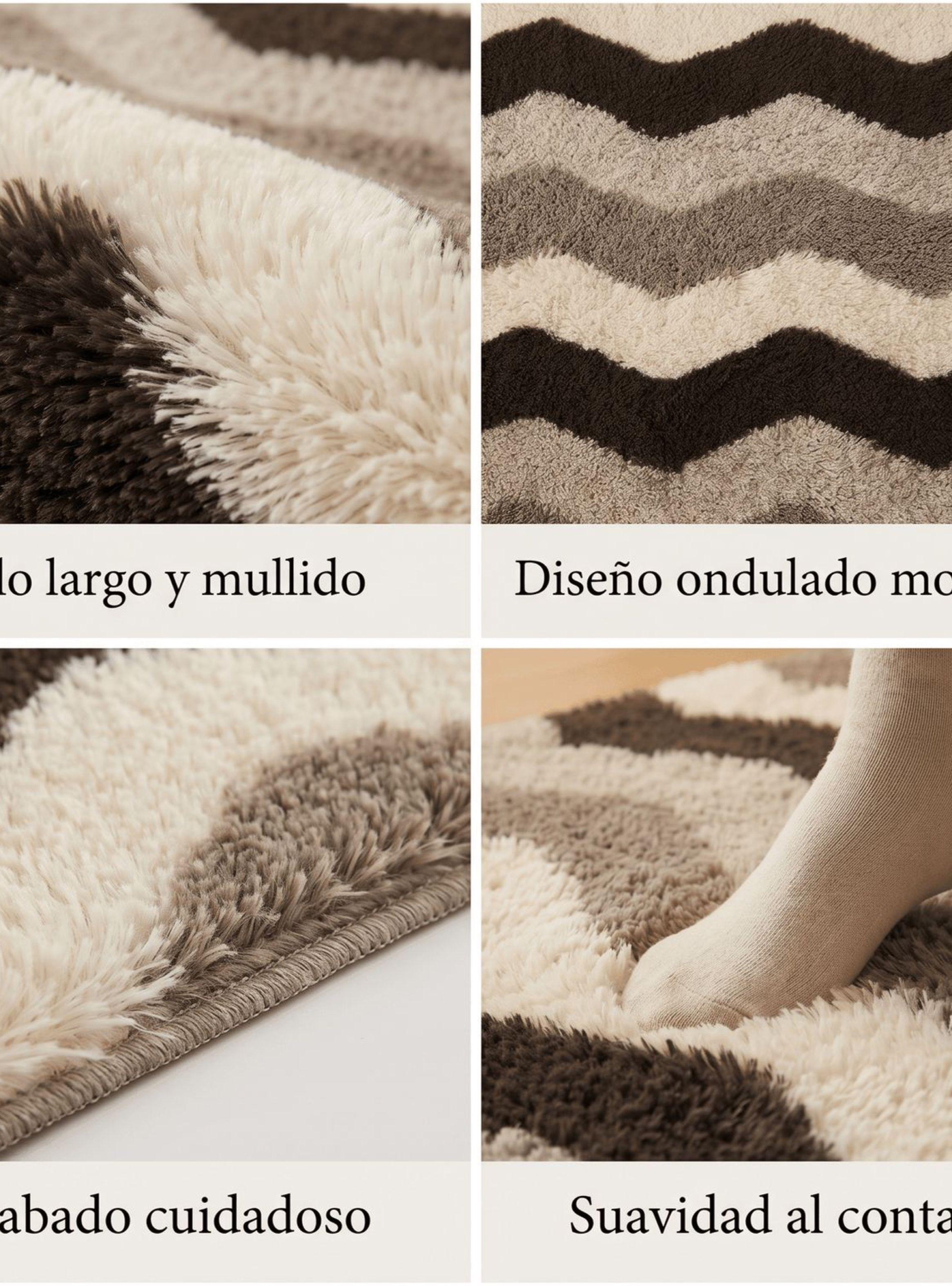 Alfombra 200x240cm Peluda Super Suave para living bajada de cama 200x240 ola-4