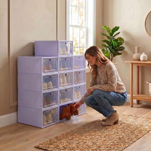 Cajas Organizadores De Zapatos Pack Con 10 Unidades Homer Color Morado-6