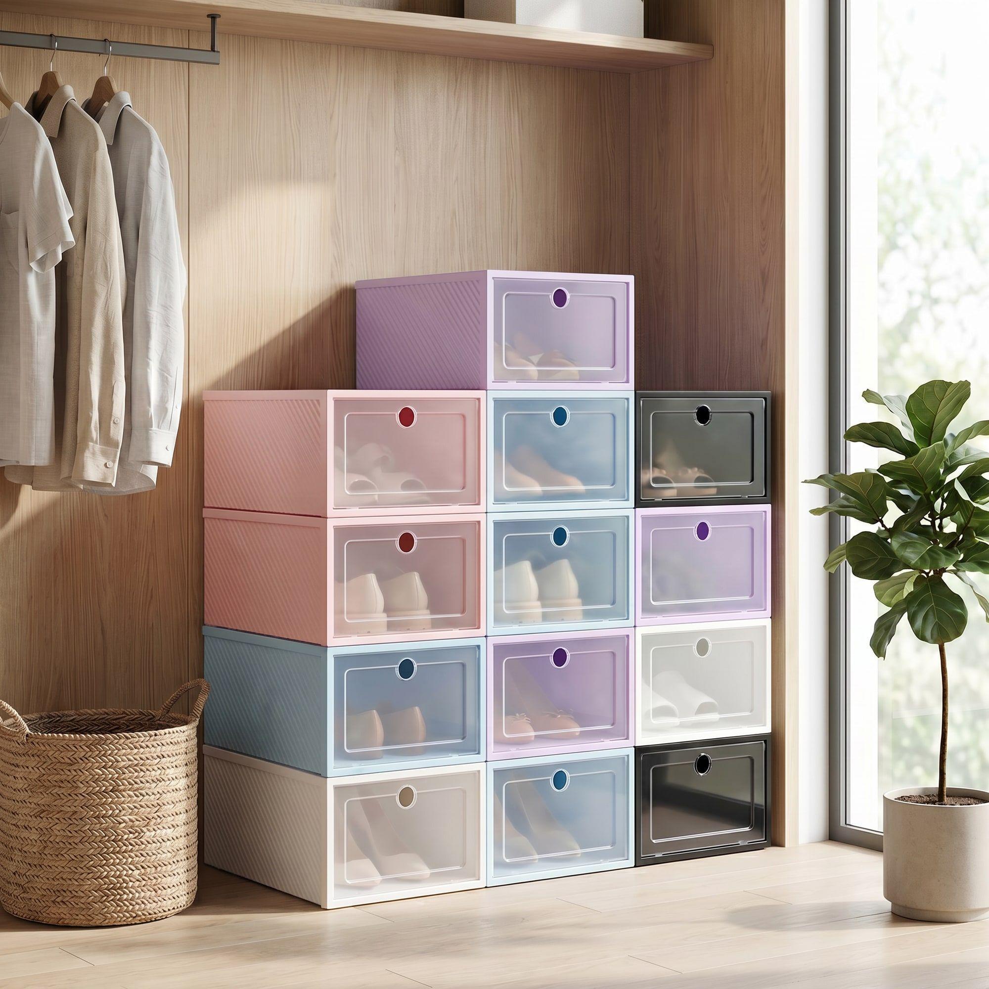 Cajas Organizadores De Zapatos Pack Con 10 Unidades Homer Color Morado-4