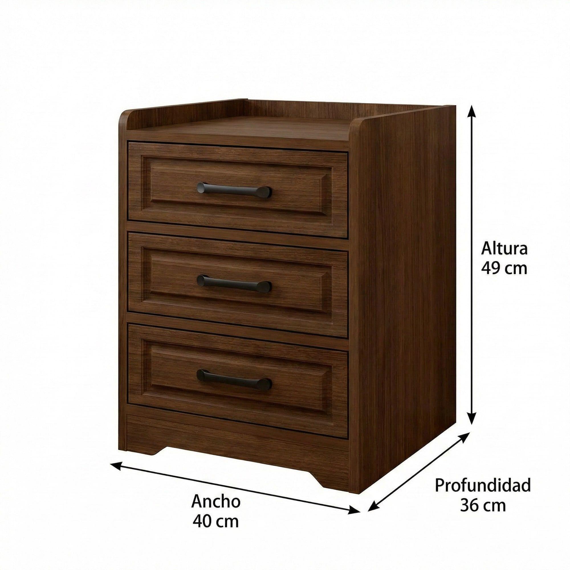 Velador 3 Niveles Con Cajones Homer Design 40*36*49-3
