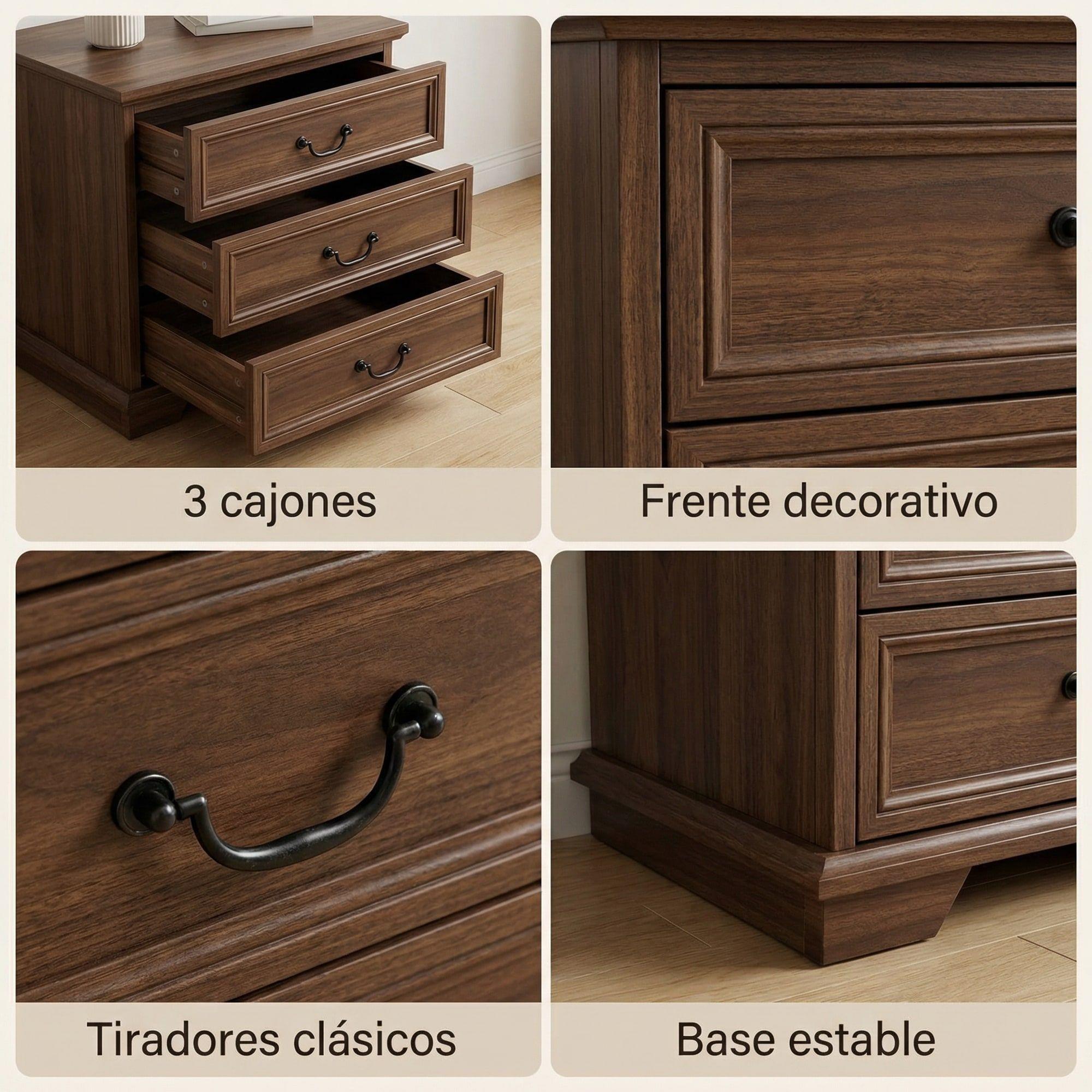 Velador 3 Niveles Con Cajones Homer Design 40*36*49-4