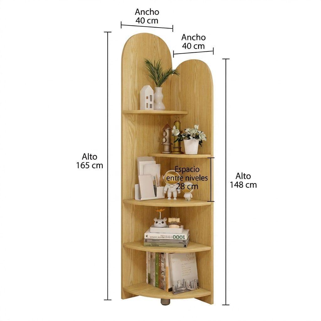 Organizador Repisa Estante Esquinero Librero Decoraciones Madera-2