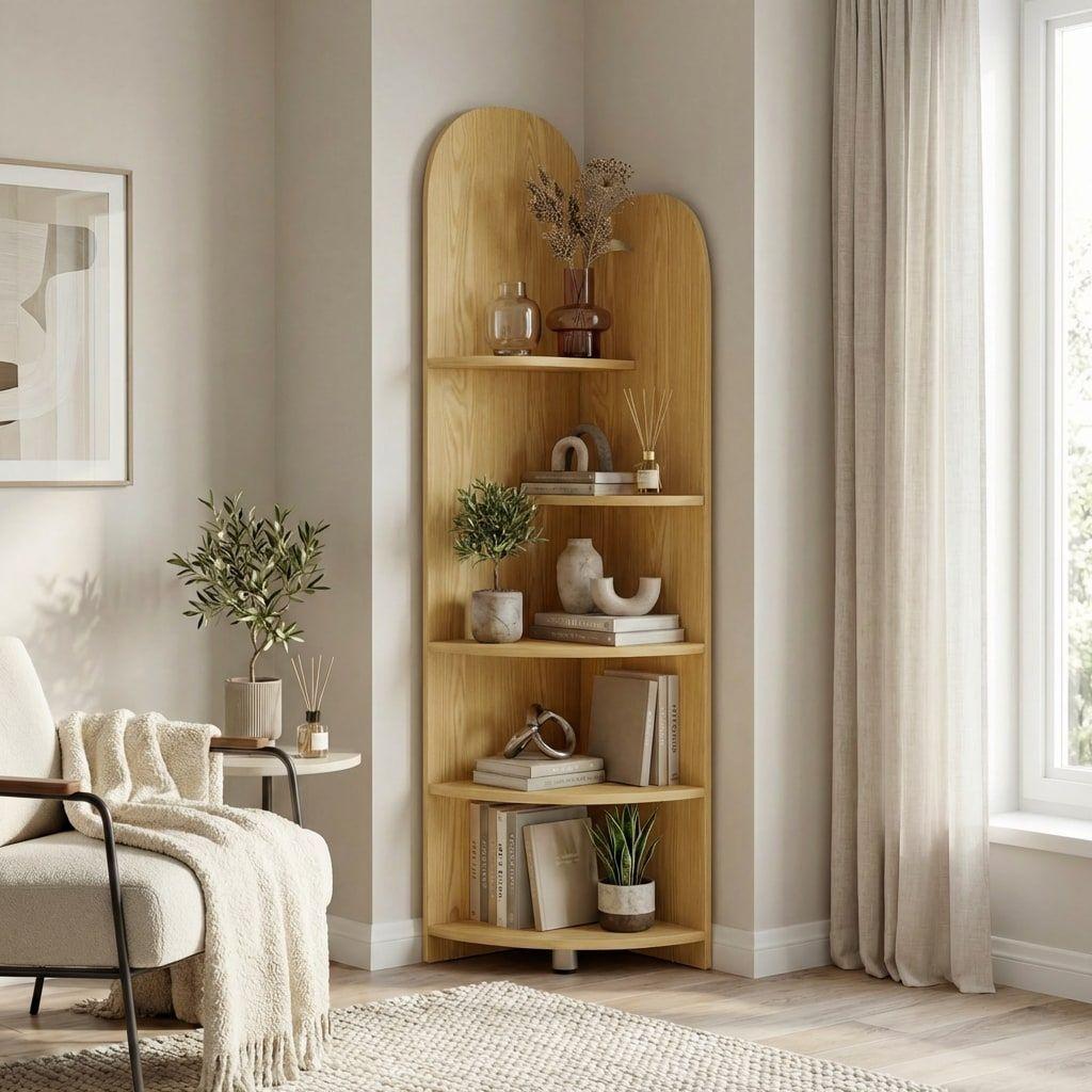 Organizador Repisa Estante Esquinero Librero Decoraciones Madera-4