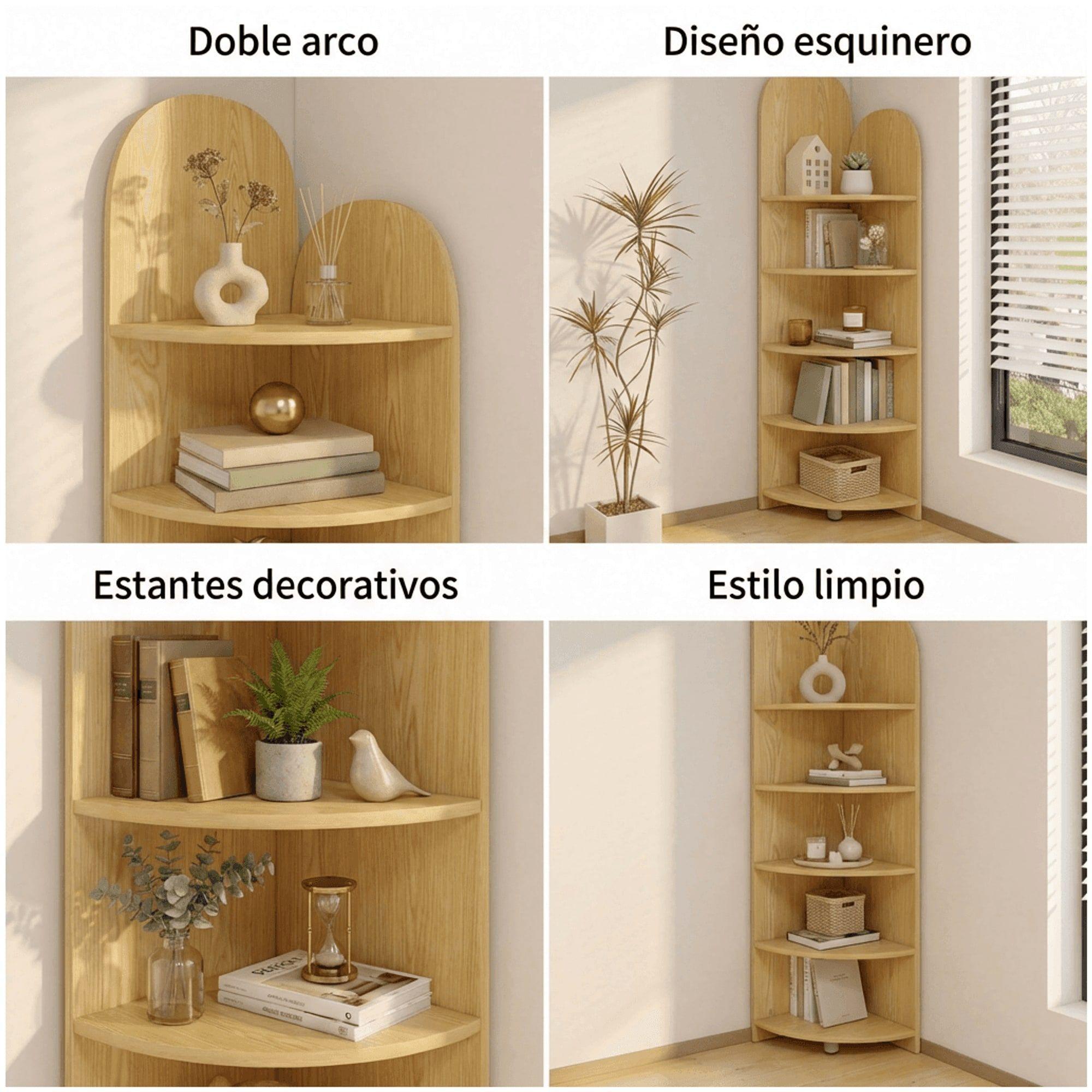 Organizador Repisa Estante Esquinero Librero Decoraciones Madera-5