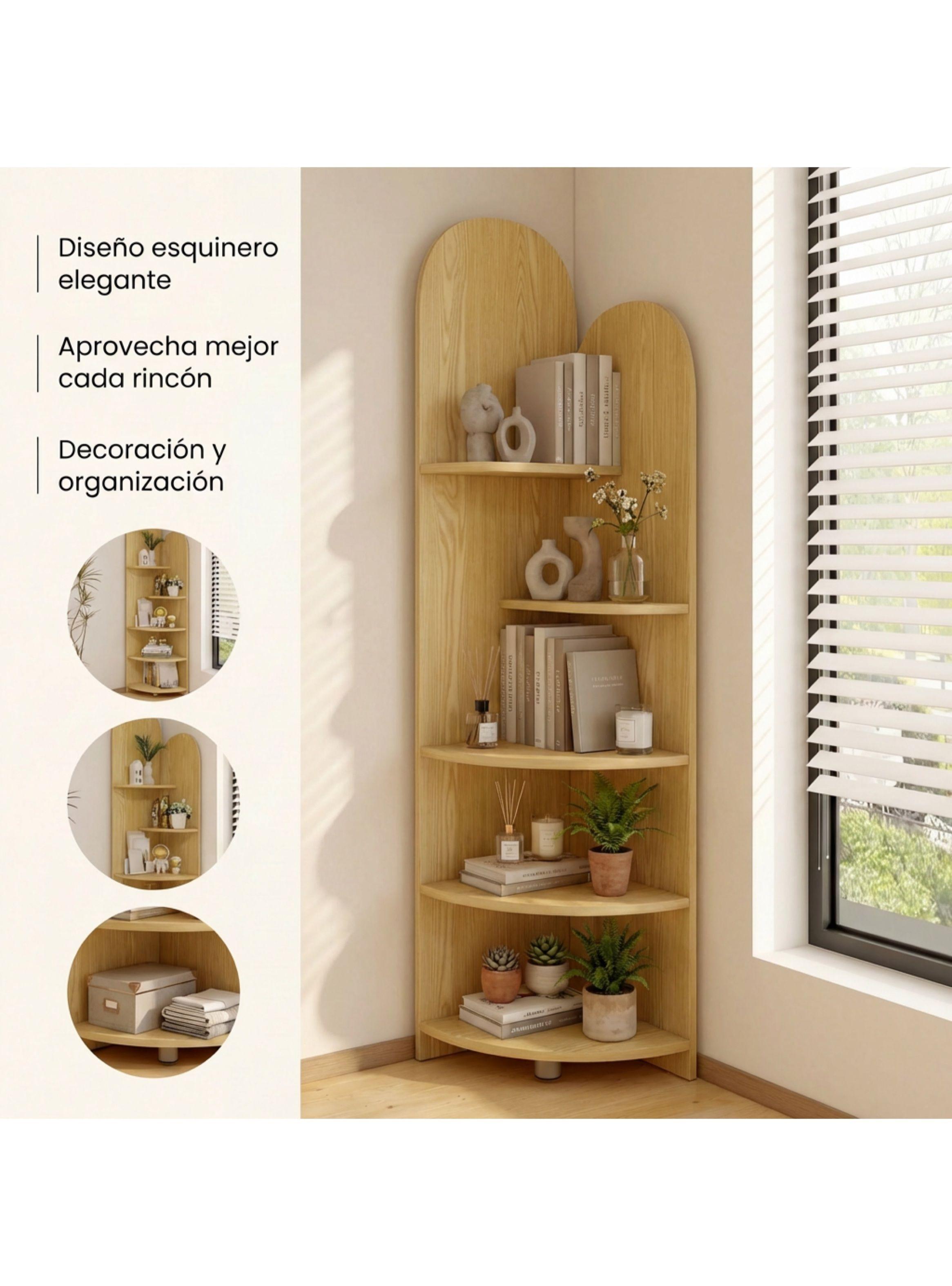 Organizador Repisa Estante Esquinero Librero Decoraciones Madera-3