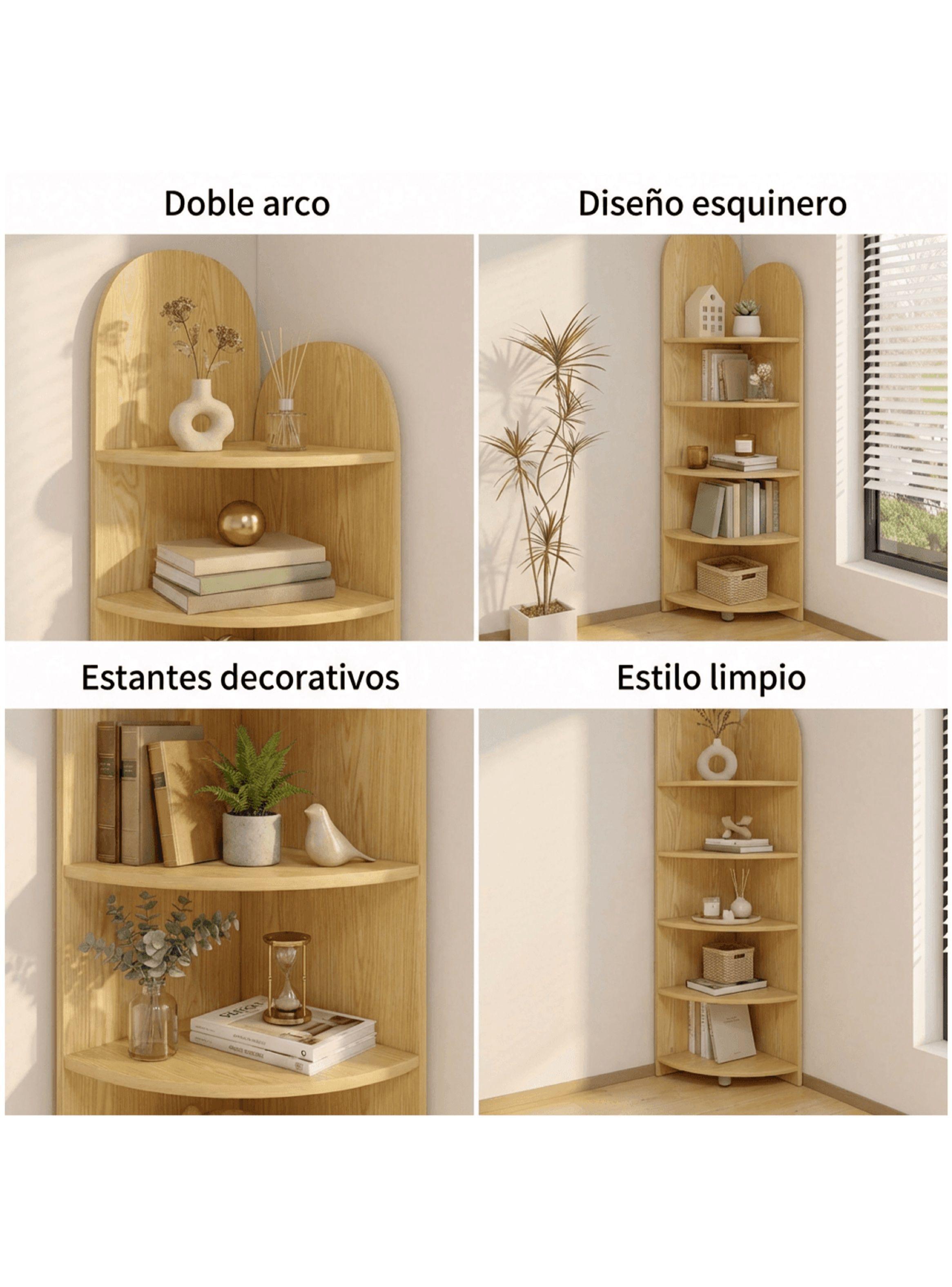 Organizador Repisa Estante Esquinero Librero Decoraciones Madera-5