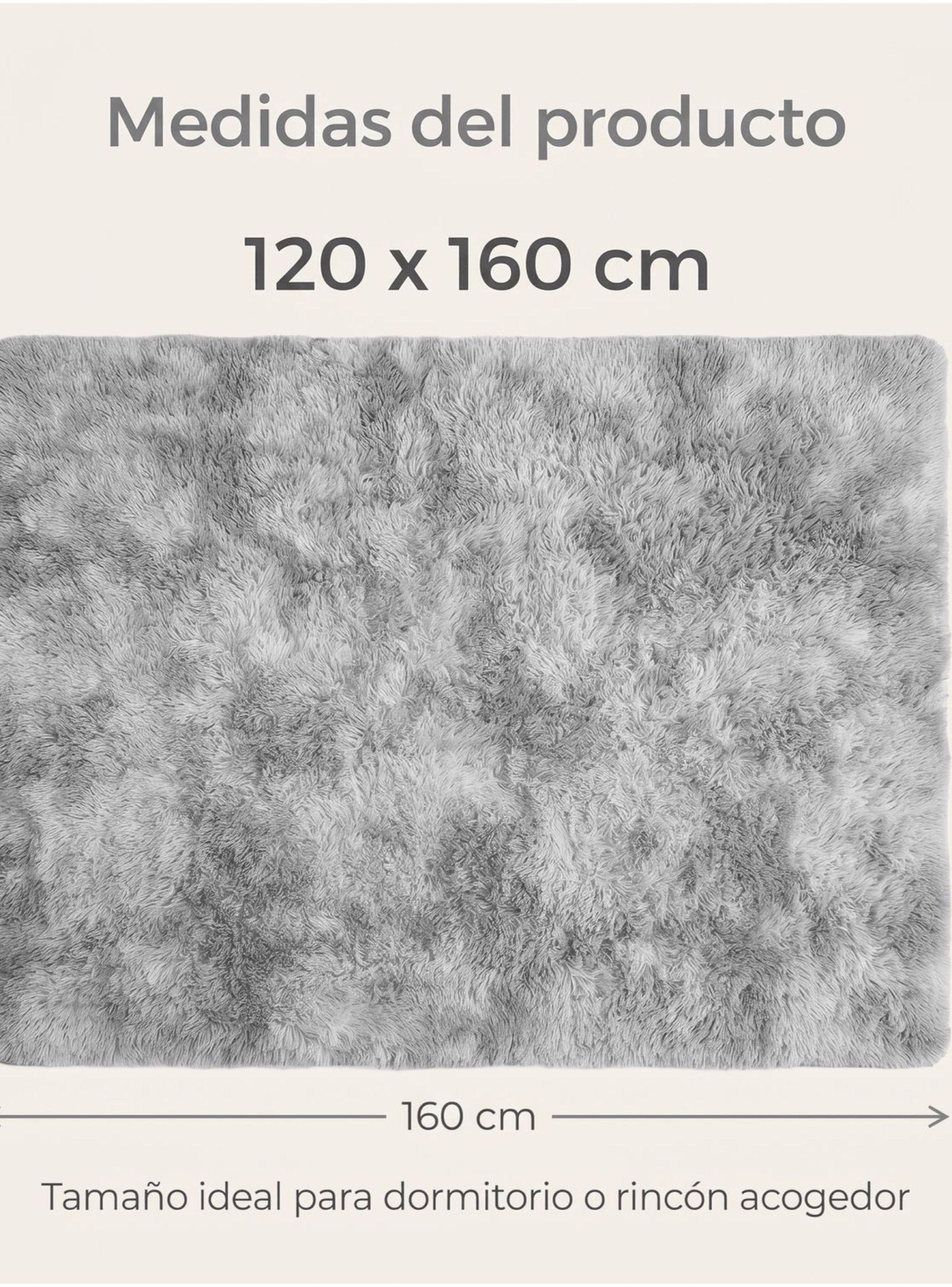 Alfombra 120x160cm Peluda Super Suave para living homer design 120x160cm gris claro-2