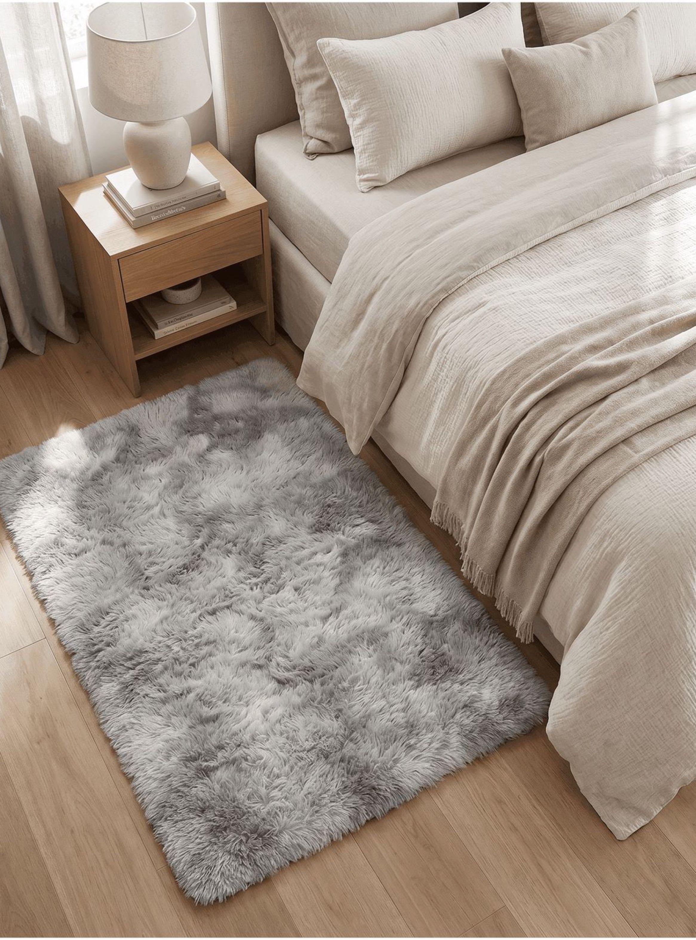 Alfombra 120x160cm Peluda Super Suave para living homer design 120x160cm gris claro-4