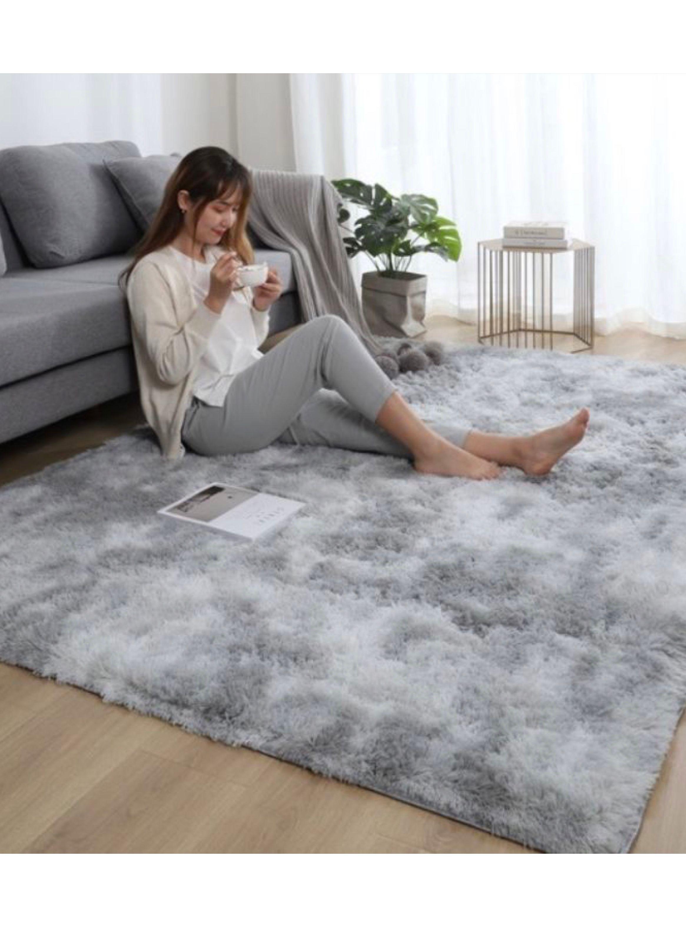 Alfombra 120x160cm Peluda Super Suave para living homer design 120x160cm gris claro-7