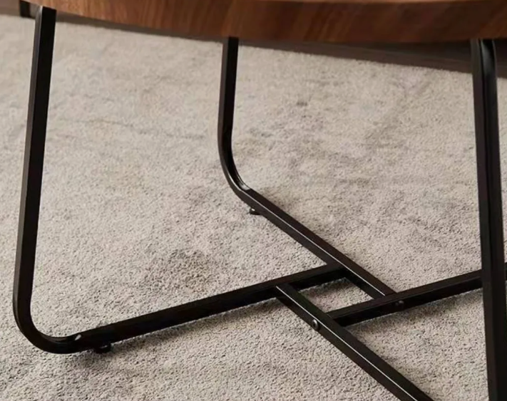Juego Mesa De Centro Living Vanguardia Madera Nactural-4
