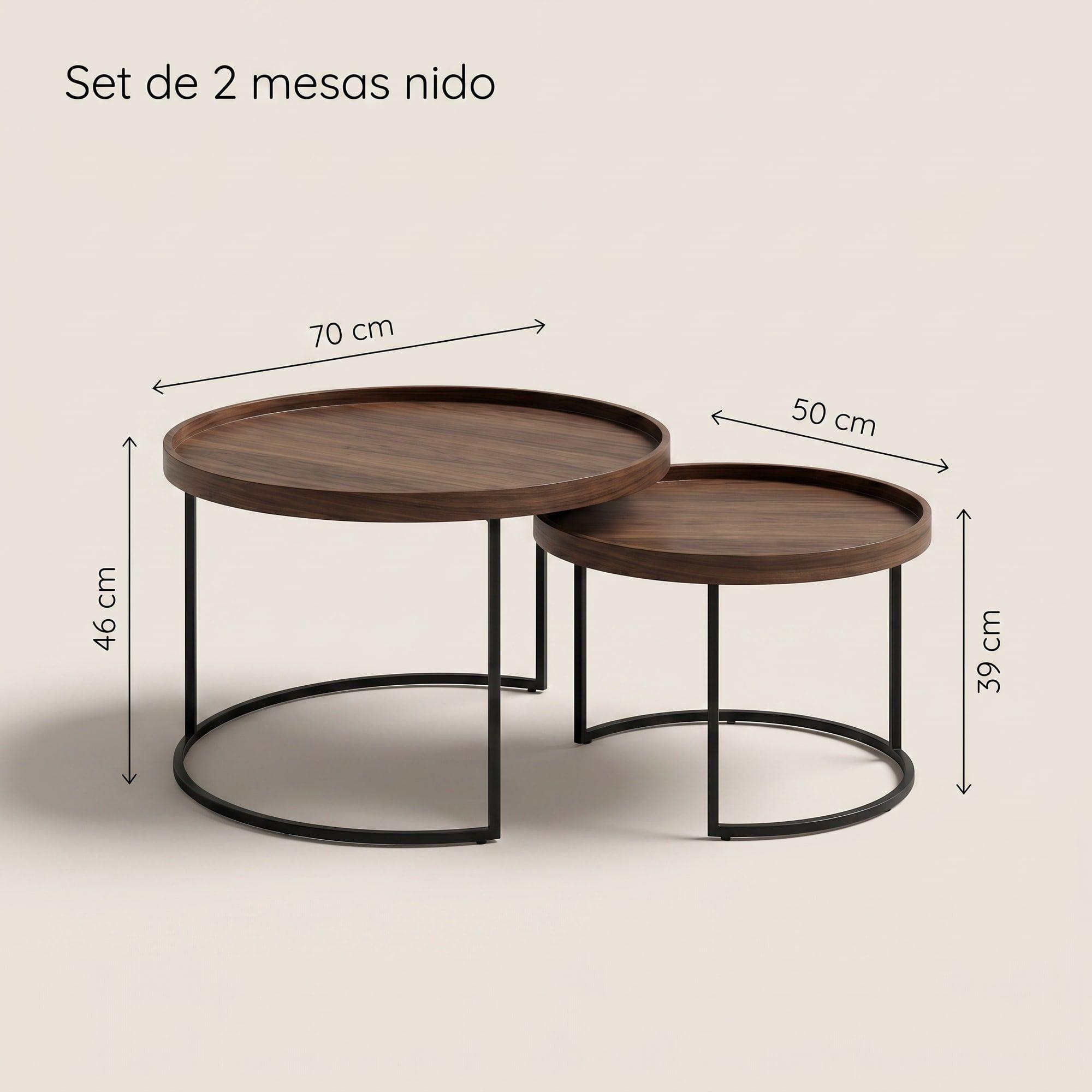 Juego Mesa De Centro Living Vanguardia Madera Nactural-2