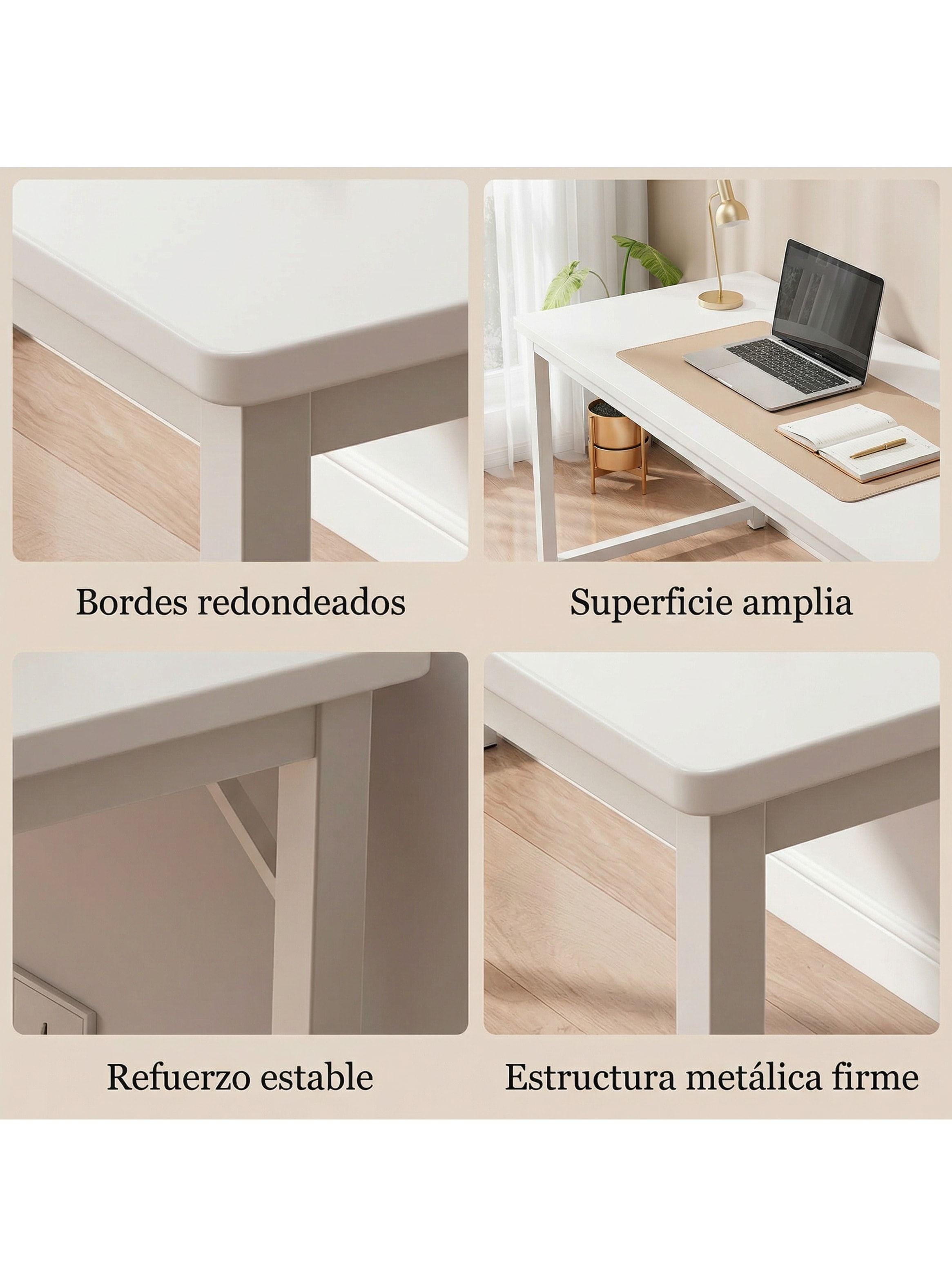 Escritorio Moderno Luciana Oficina Madera 100x60x75cm Blanco-3