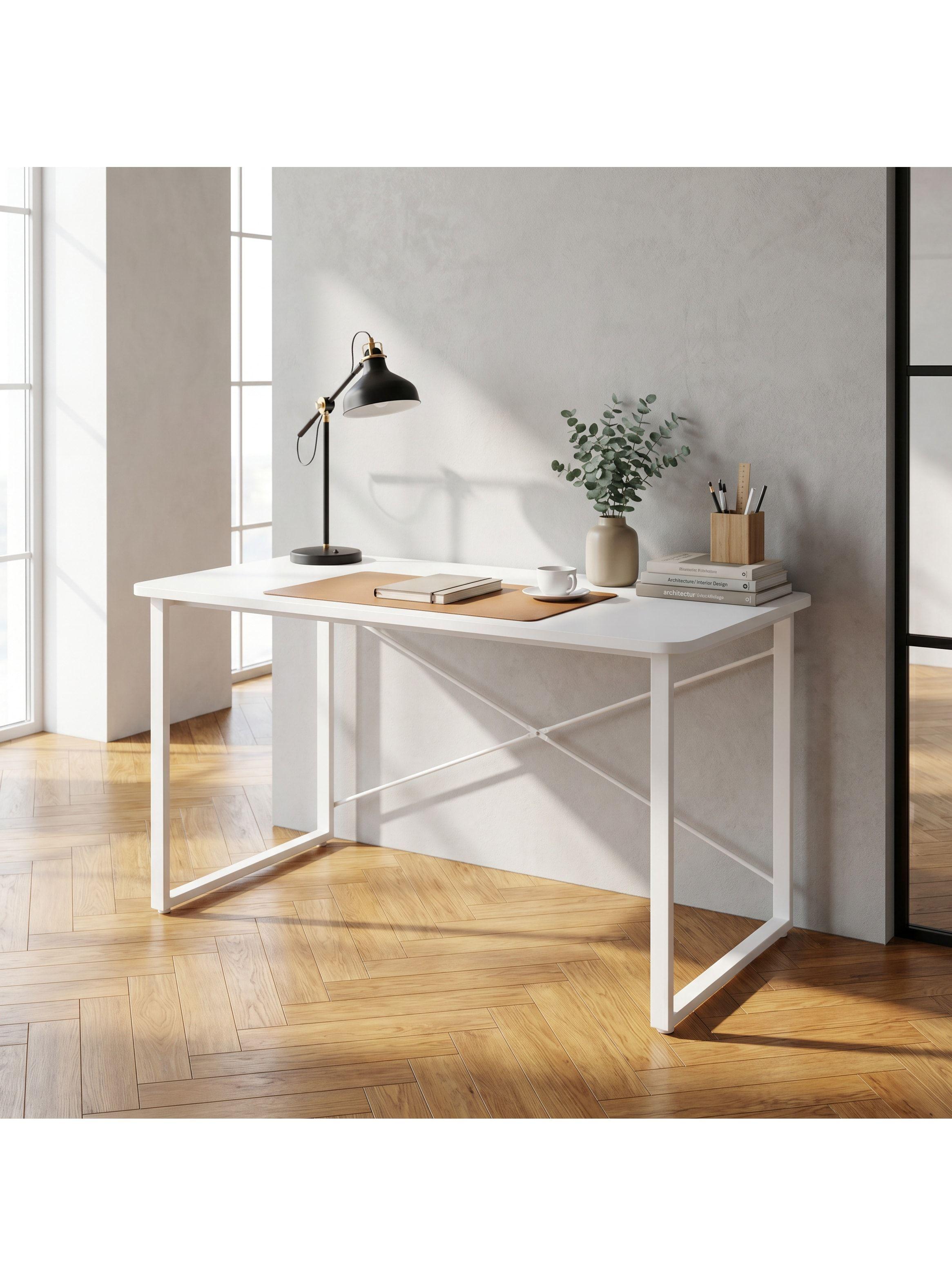 Escritorio Moderno Luciana Oficina Madera 100x60x75cm Blanco-4