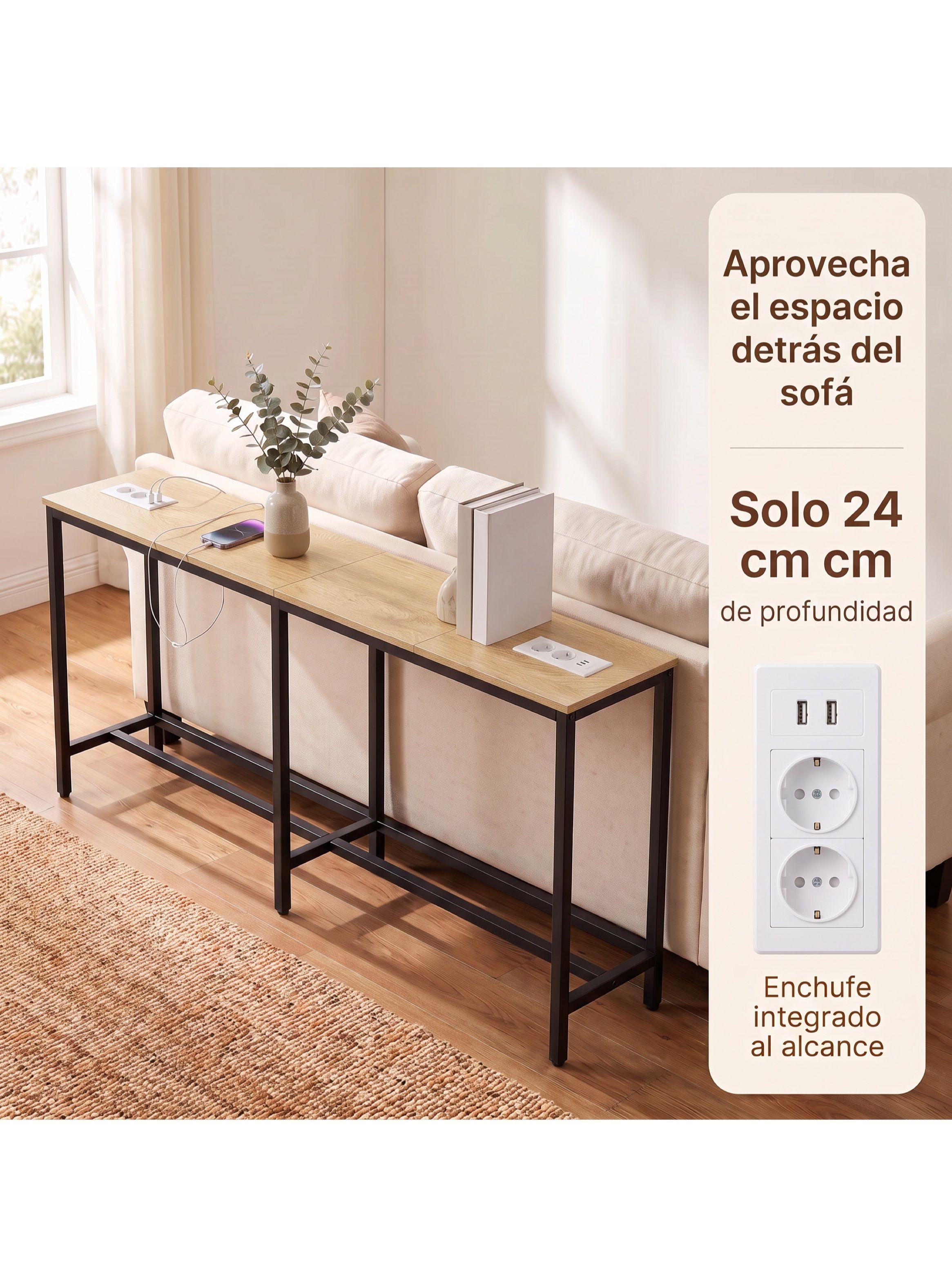 Mesa Lateral Con Enchufe Mireille Para Sofá Y Carga Usb YN166180TP-1