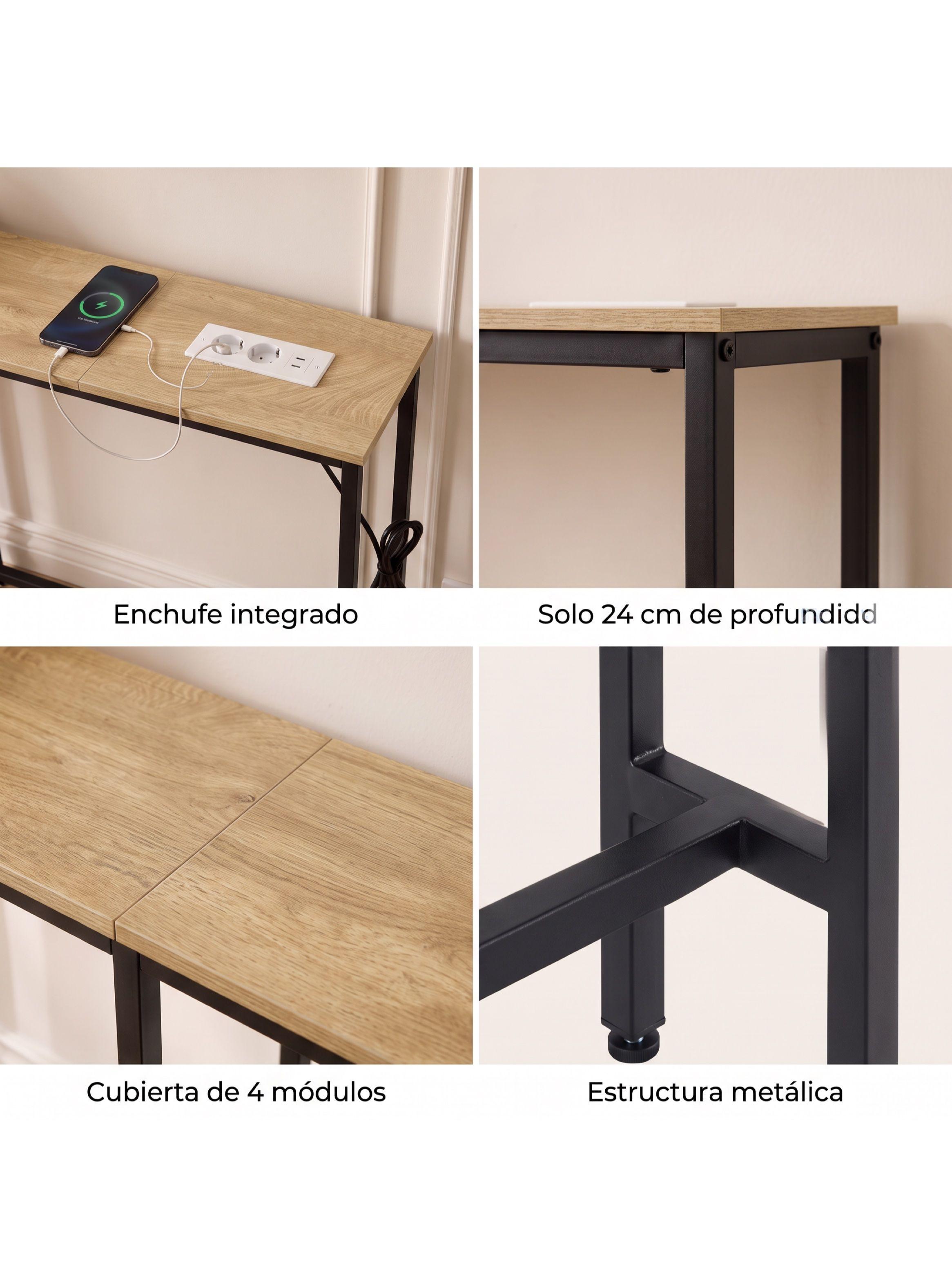 Mesa Lateral Con Enchufe Mireille Para Sofá Y Carga Usb YN166180TP-3
