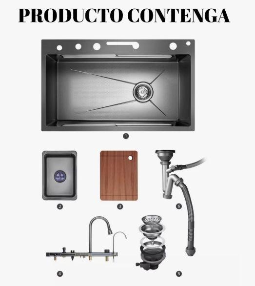Combo Lavaplato Empotrado 75x45 Acero Inoxidable Inteligente-4