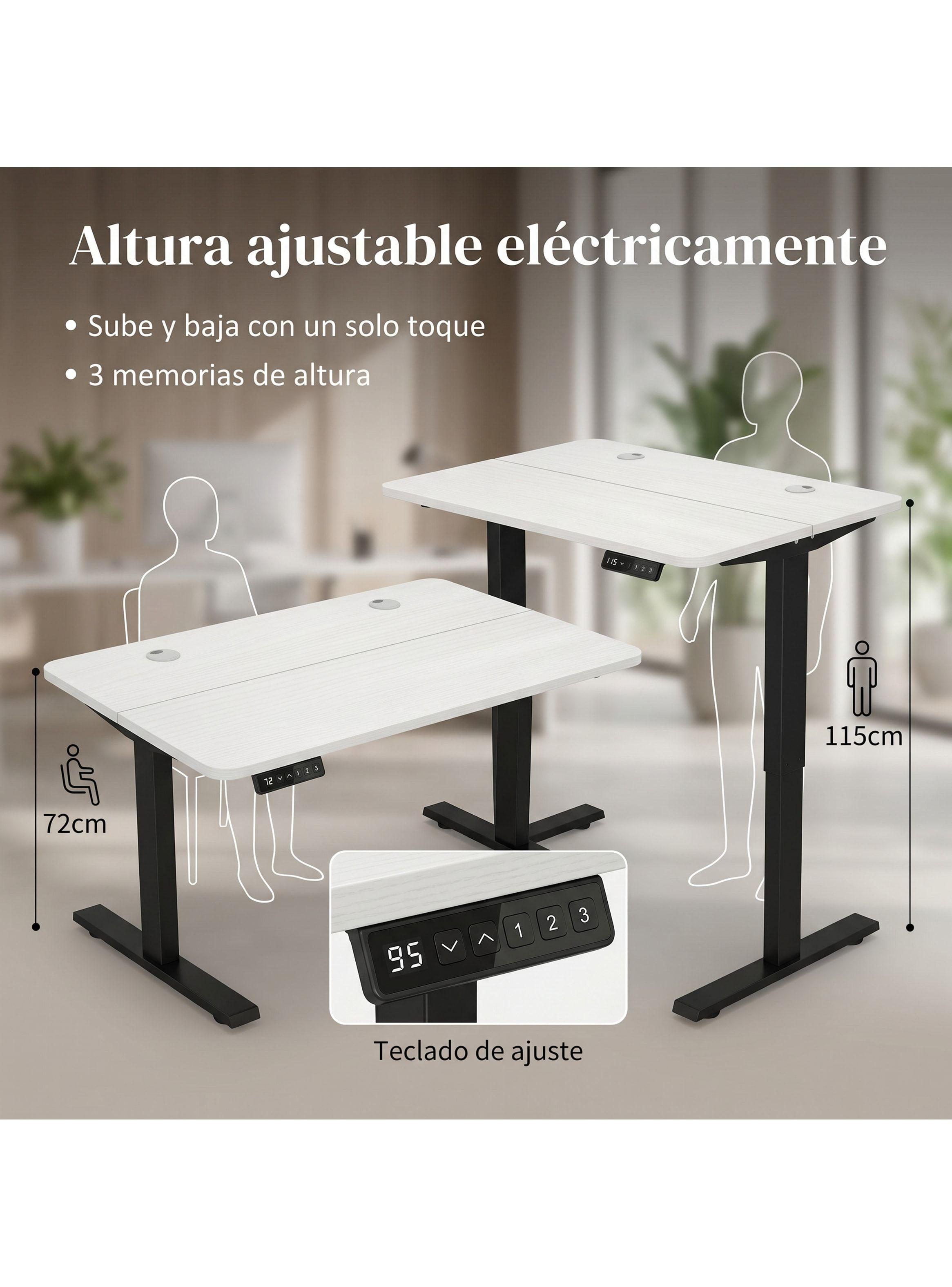 Homer Design Escritorio Altura Ajustable Eléctrico 120cm Profesional Color Blanco Hrsjz002-7