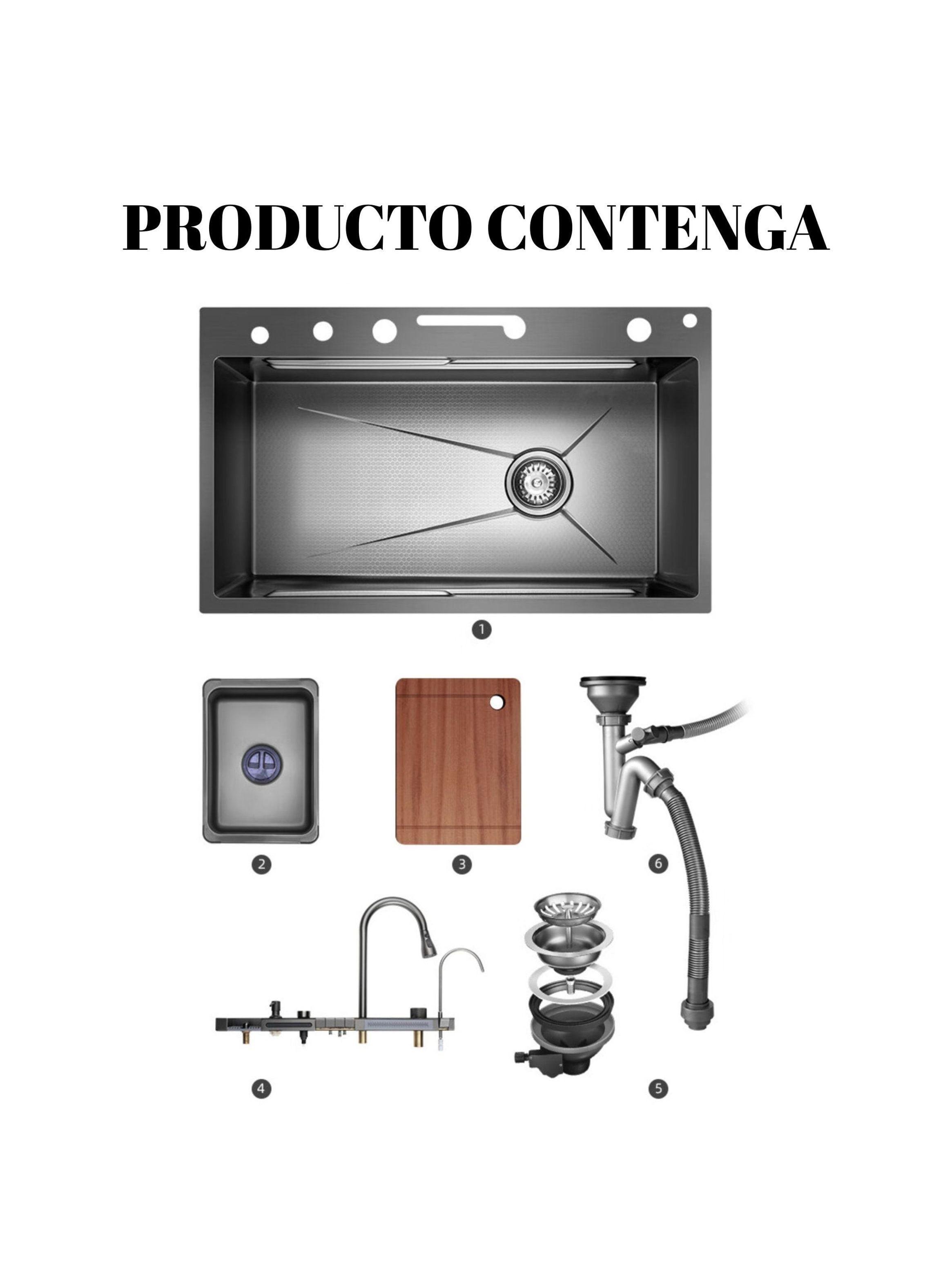Combo Lavaplato Empotrado 80x45 Acero Inoxidable Inteligente-6