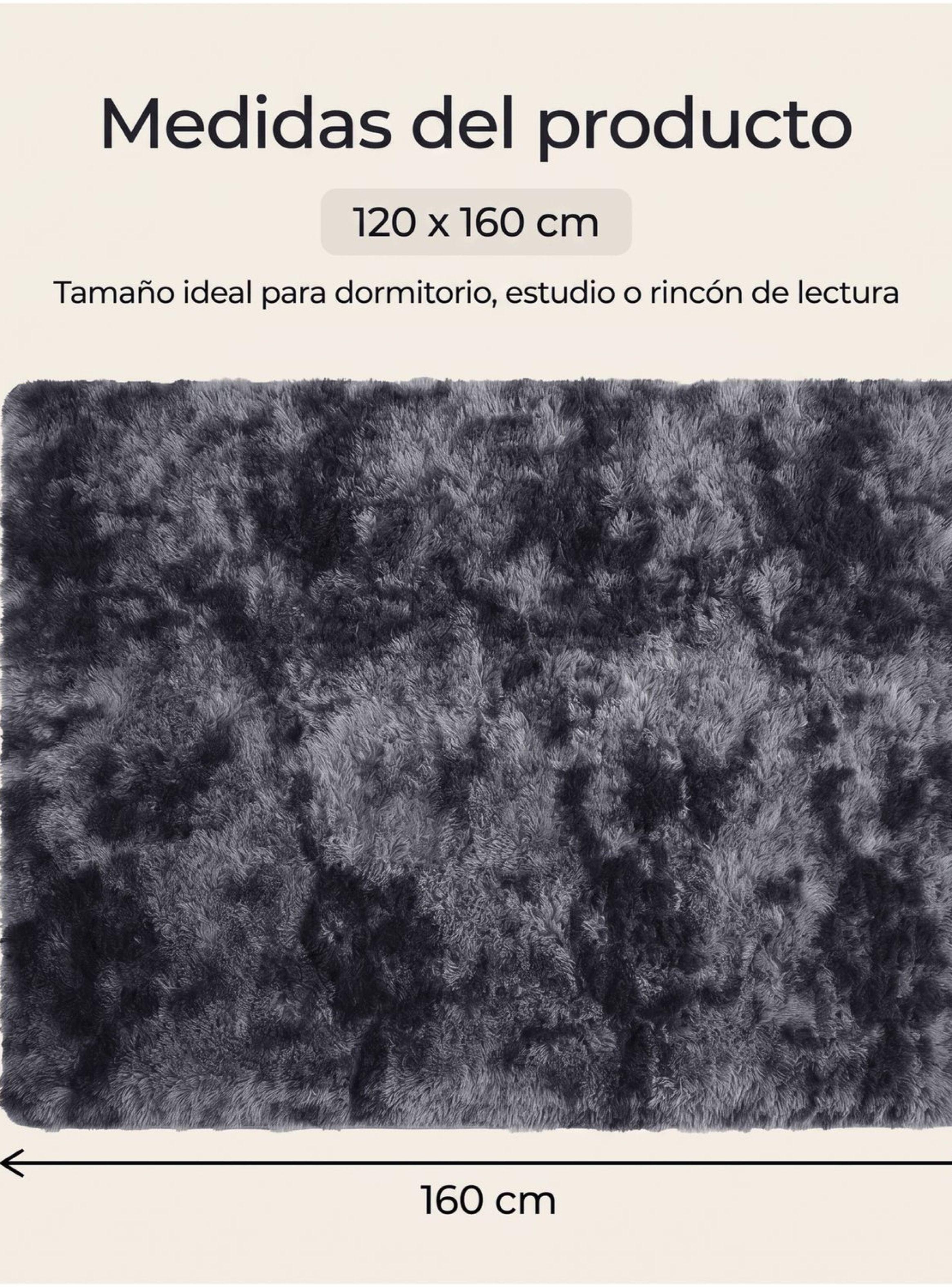 Alfombra Peluda Super Suave 120x160cm Homer Design Gris Oscuro-2