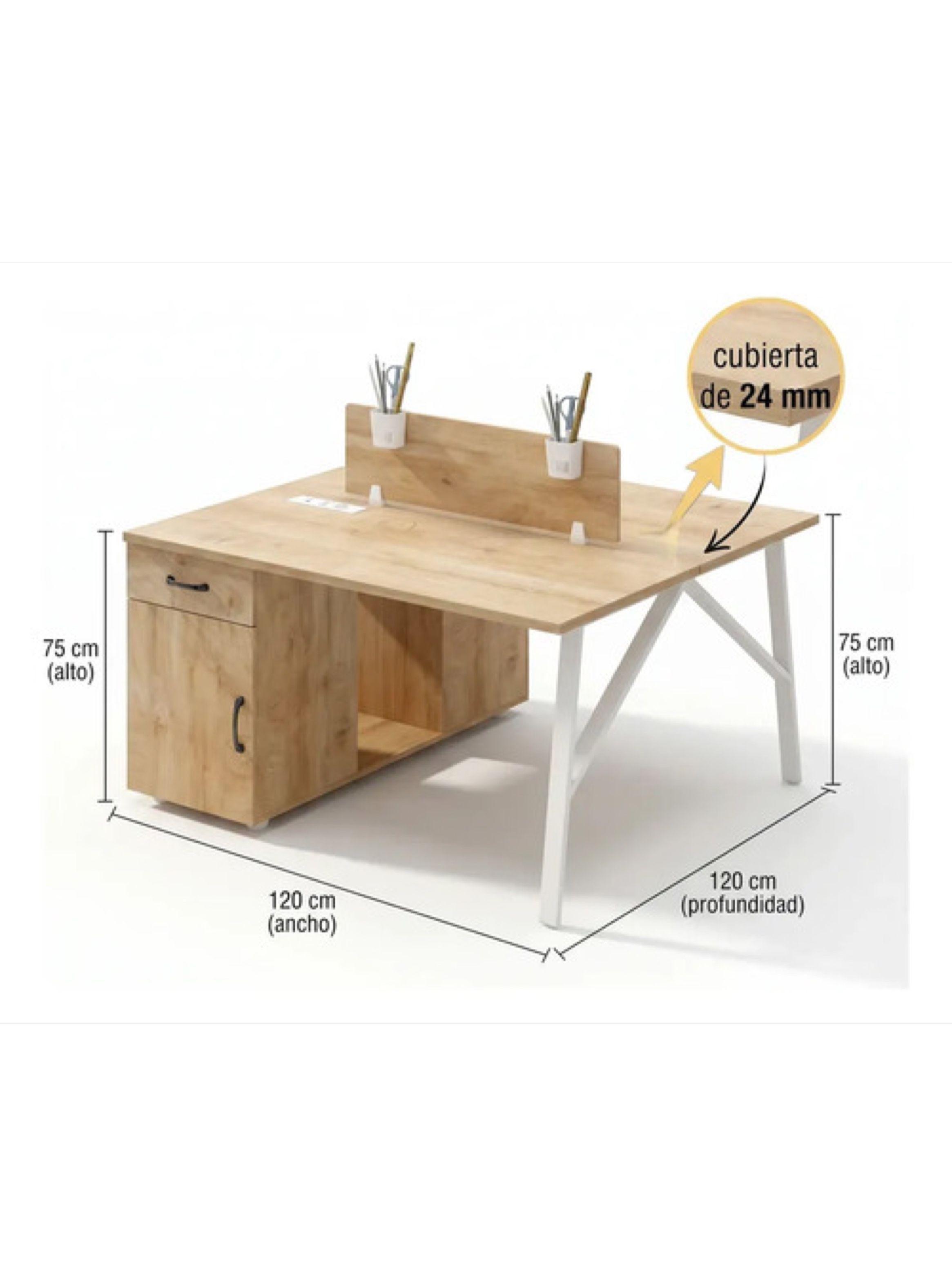 Escritorio Homer Design Yn147c Melamina De 120cm X 75cm X 120cm Marrón Mate-2