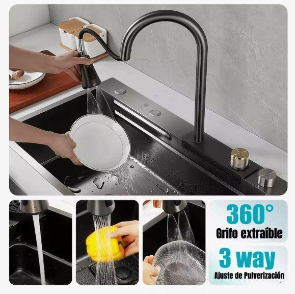 Combo Lavaplato Empotrado80x45cm Acero Inoxidable Cuchillero-4