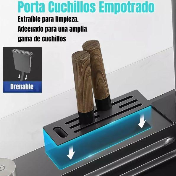 Combo Lavaplato Empotrado80x45cm Acero Inoxidable Cuchillero-6