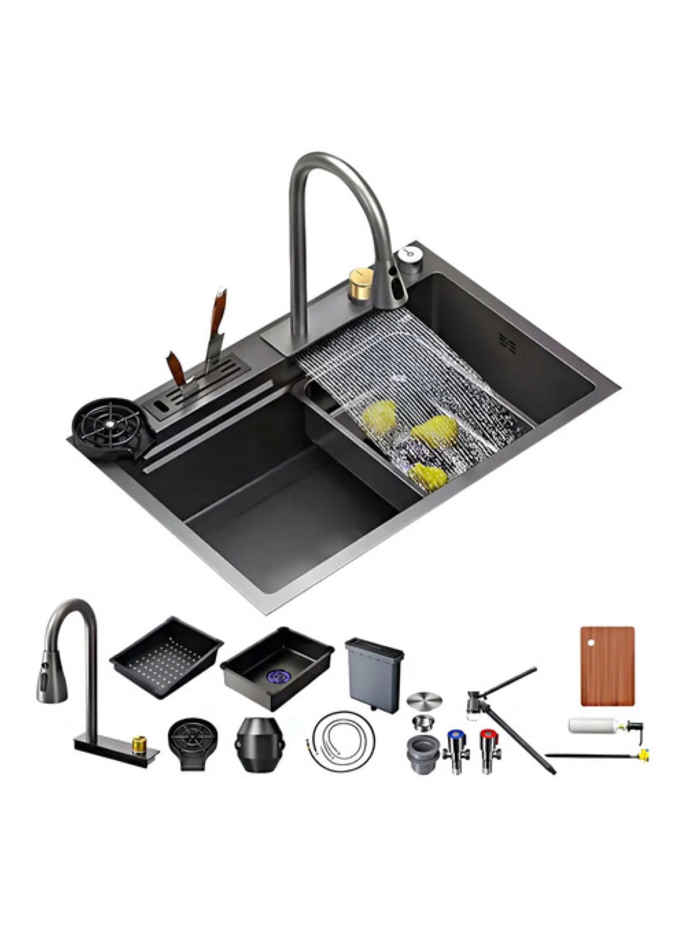 Combo Lavaplato Empotrado80x45cm Acero Inoxidable Cuchillero-0