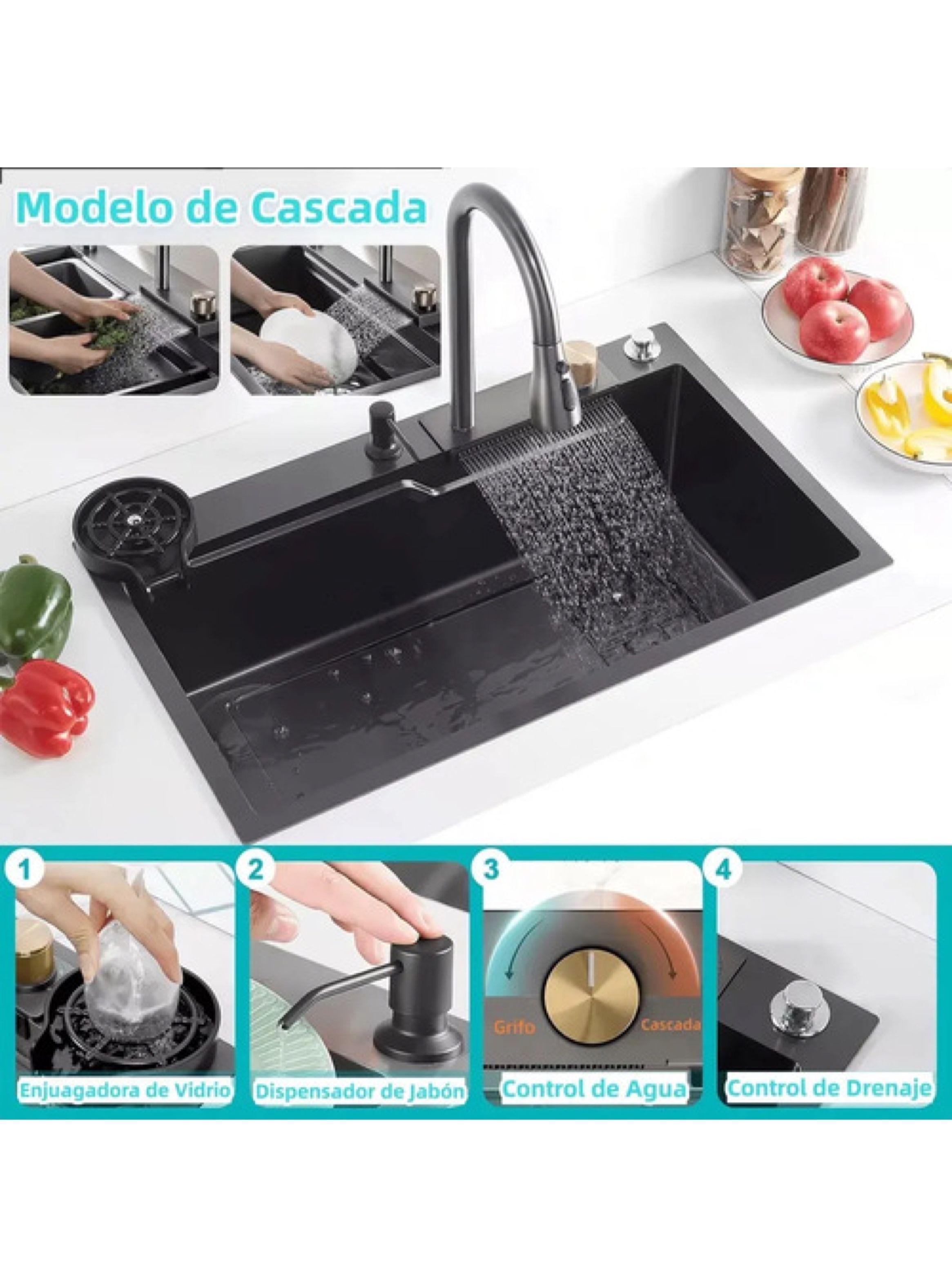 Combo Lavaplato Empotrado80x45cm Acero Inoxidable Cuchillero-1