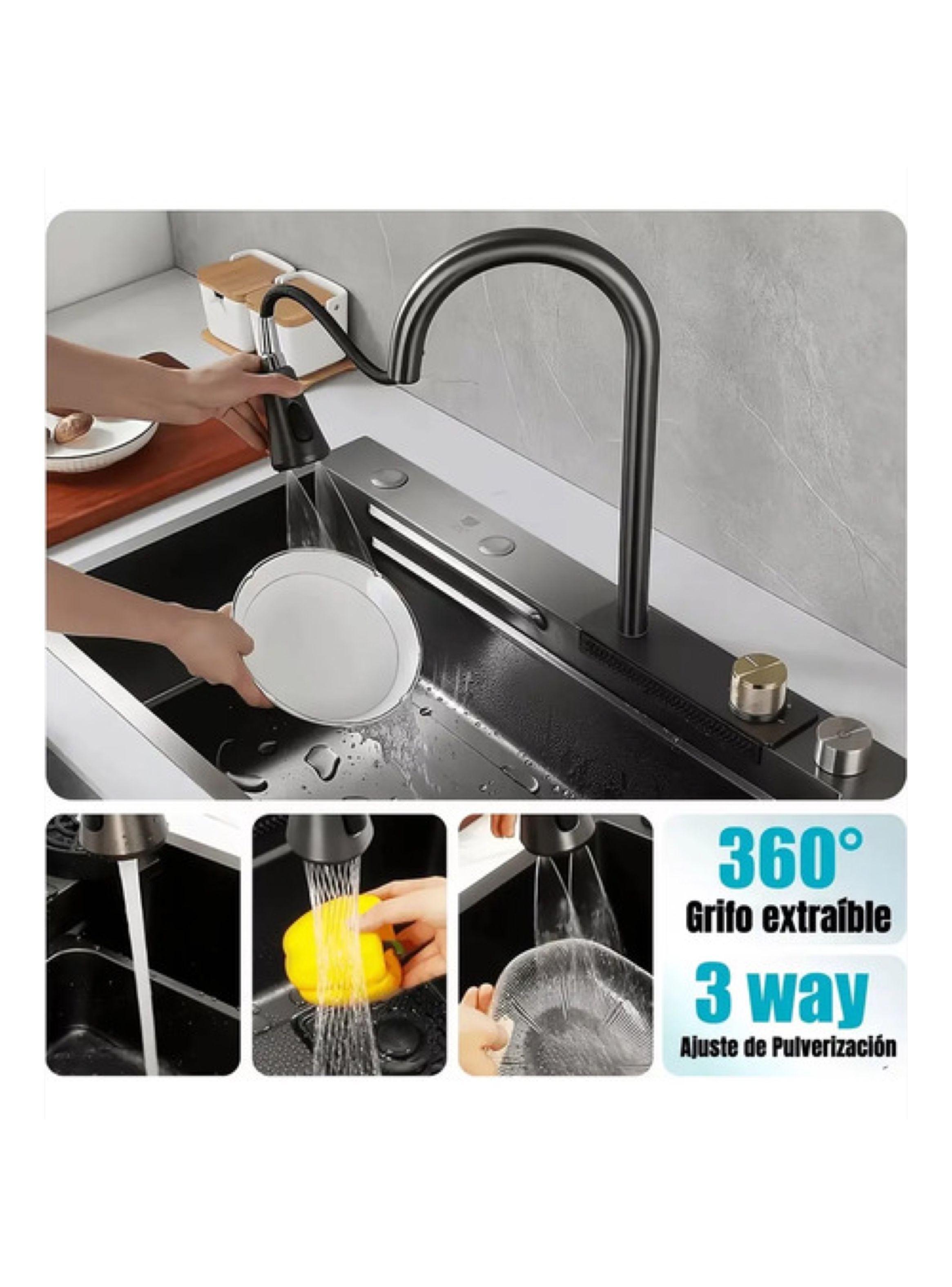 Combo Lavaplato Empotrado80x45cm Acero Inoxidable Cuchillero-4