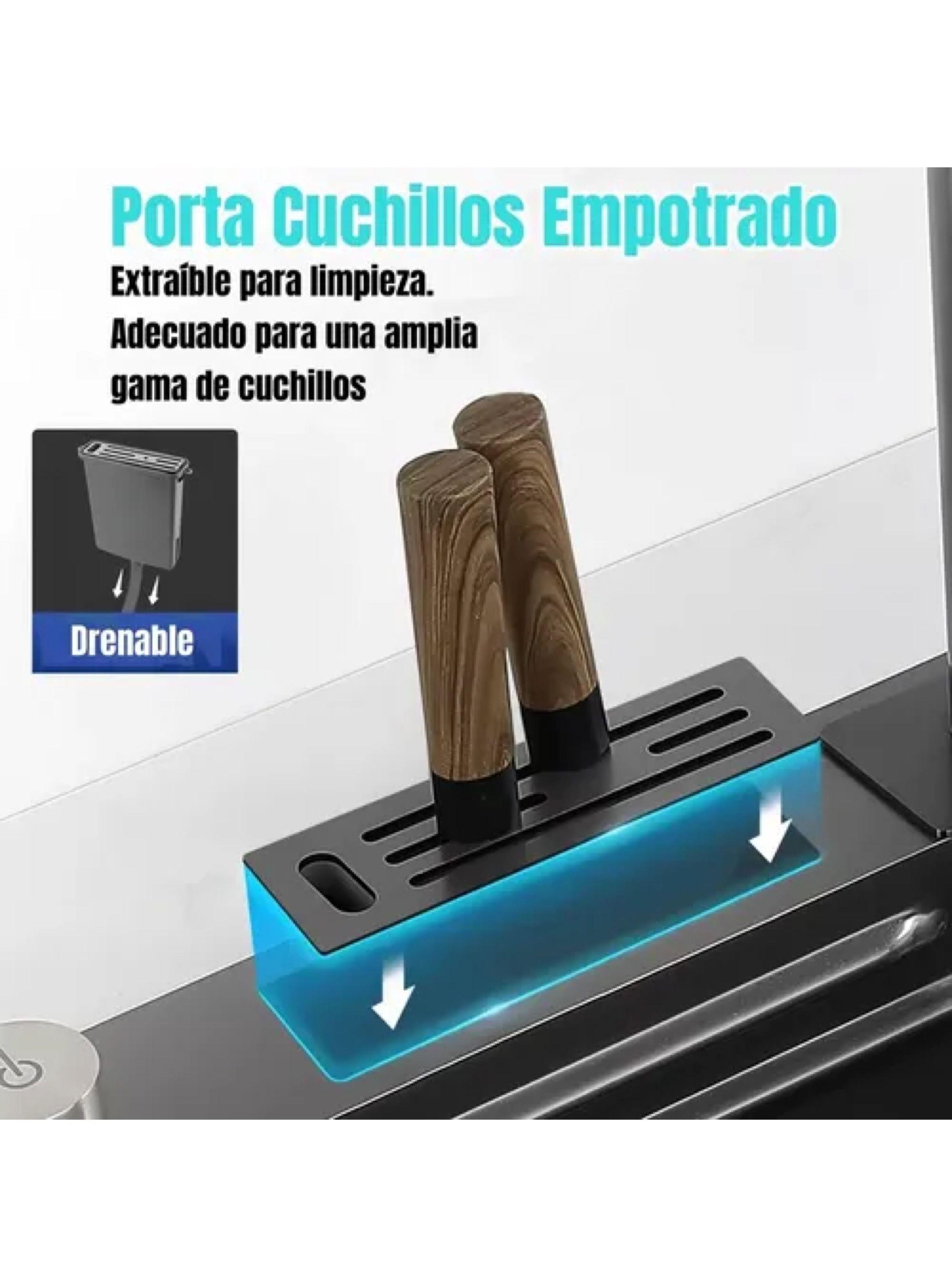 Combo Lavaplato Empotrado80x45cm Acero Inoxidable Cuchillero-6