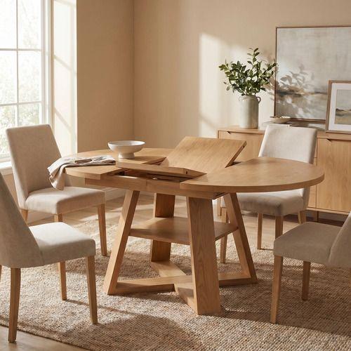 Mesa Comedor Isidora Extendible 110-150cm Con Almacenamiento Marrón Claro-4