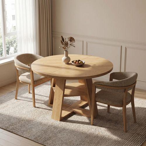 Mesa Comedor Isidora Extendible 110-150cm Con Almacenamiento Marrón Claro-6