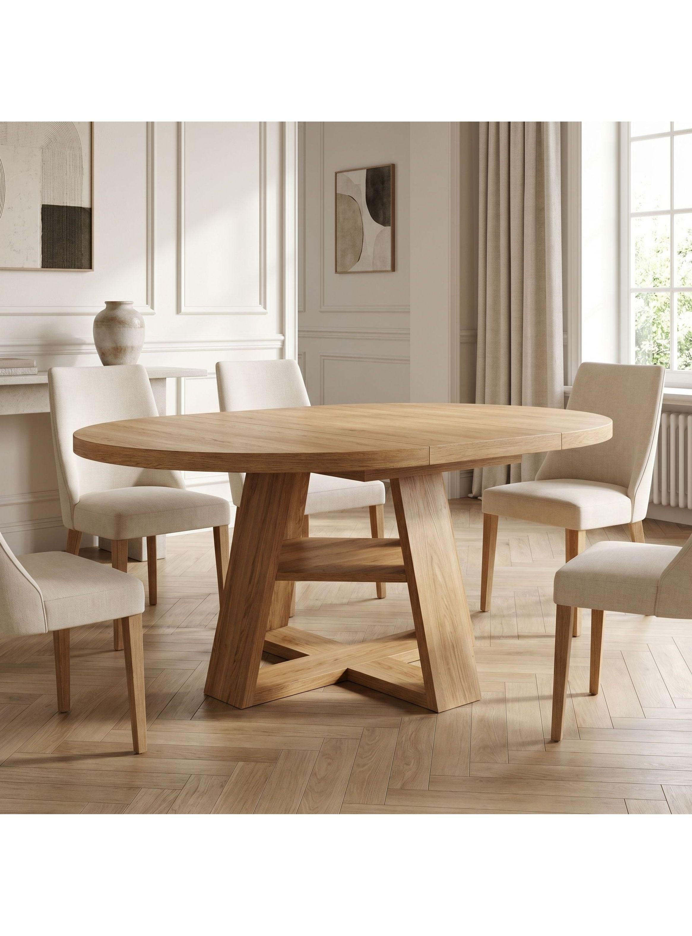 Mesa Comedor Isidora Extendible 110-150cm Con Almacenamiento Marrón Claro-8