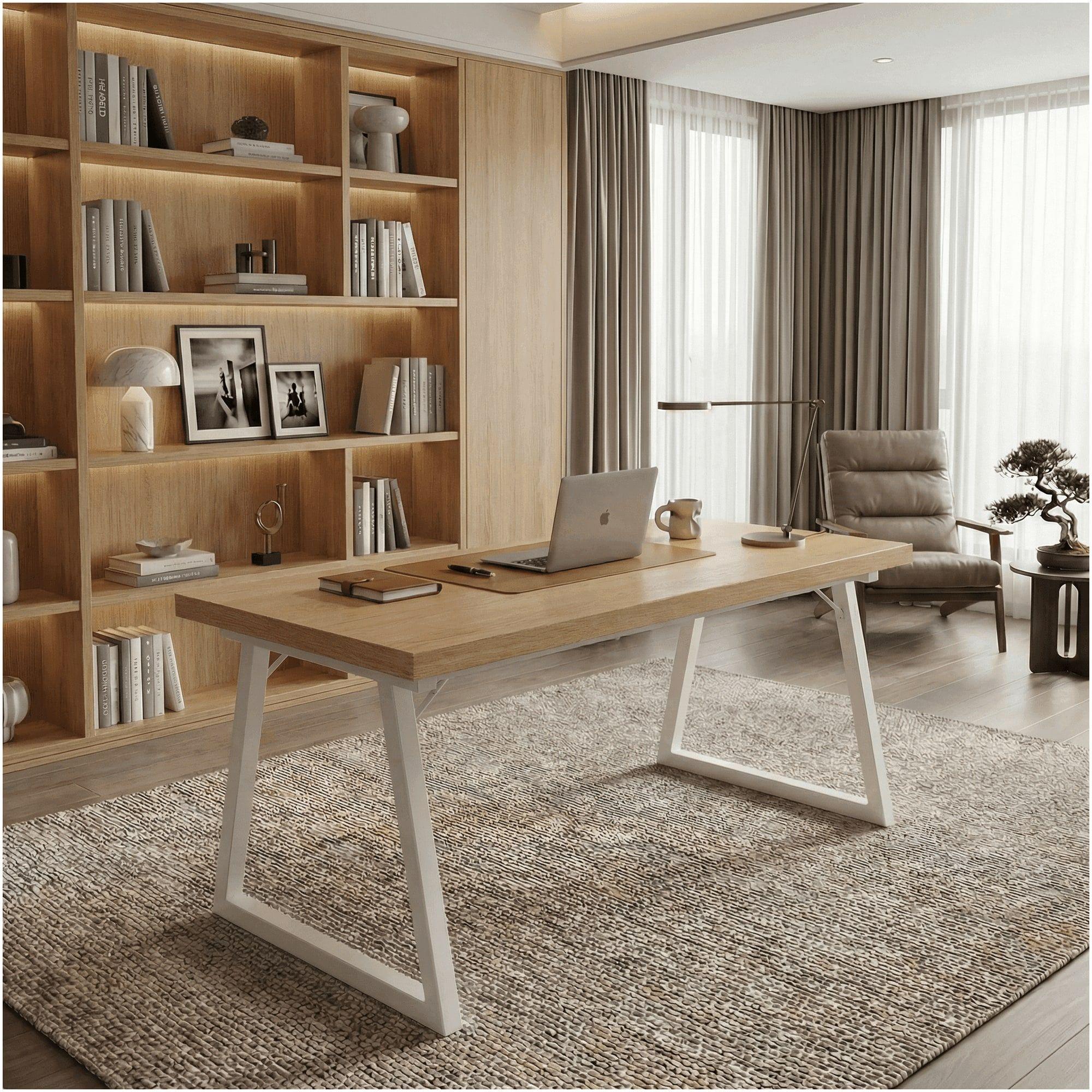 Escritorio Pata Metal Oficina 140x60x75cm Gruesa 30mm-1