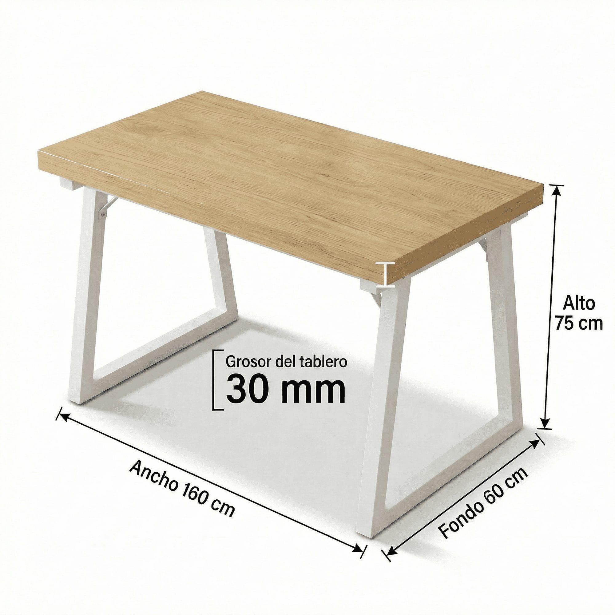 Escritorio Pata Metal Oficina 140x60x75cm Gruesa 30mm-4