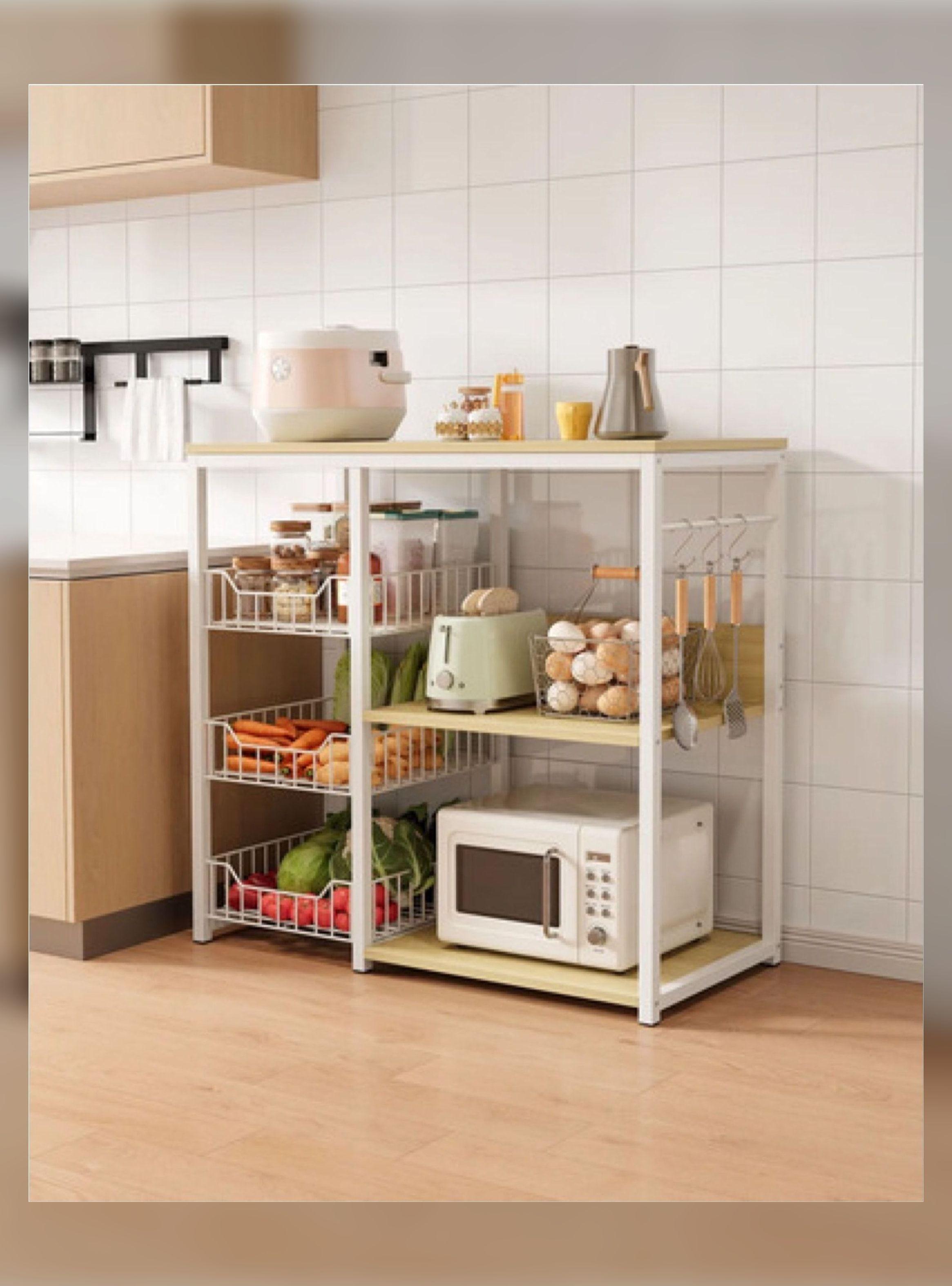 Estante Para Cocina Porta Microonda 80x80x35cm Multiuso Blanco-2
