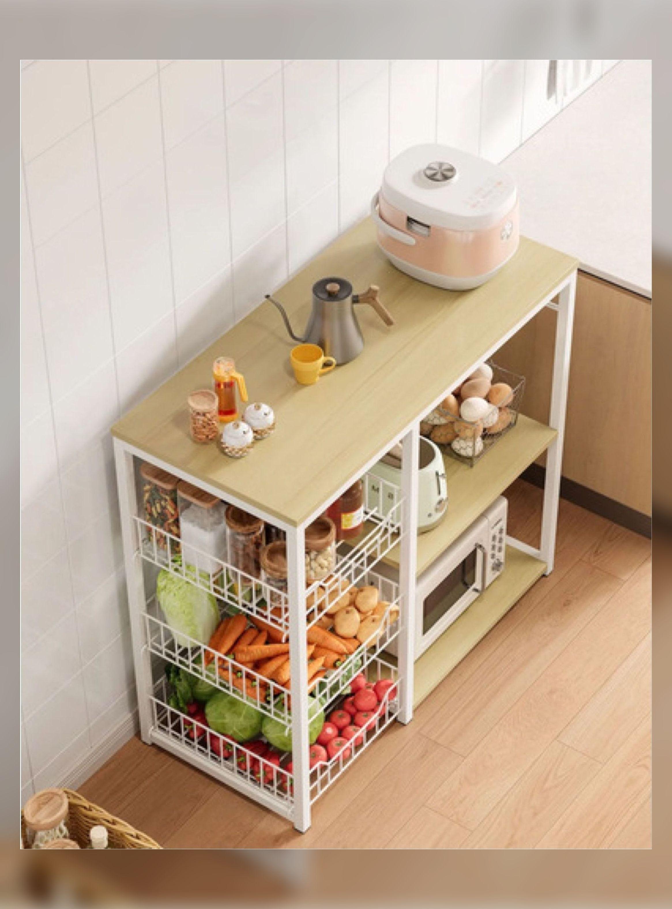 Estante Para Cocina Porta Microonda 80x80x35cm Multiuso Blanco-4
