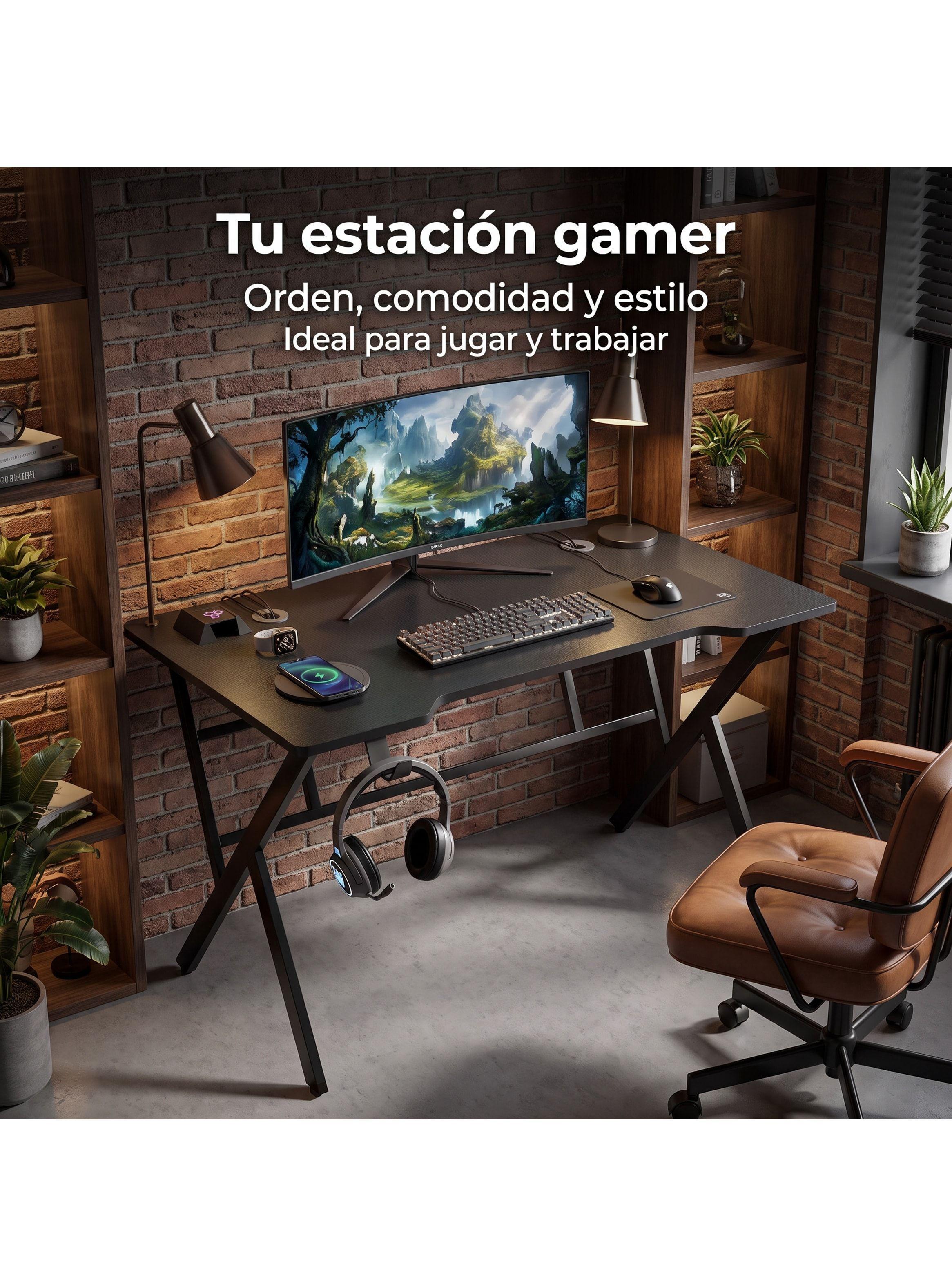 Escritorio Gamer Alessio Para Pc Con Estructura Metálica-7