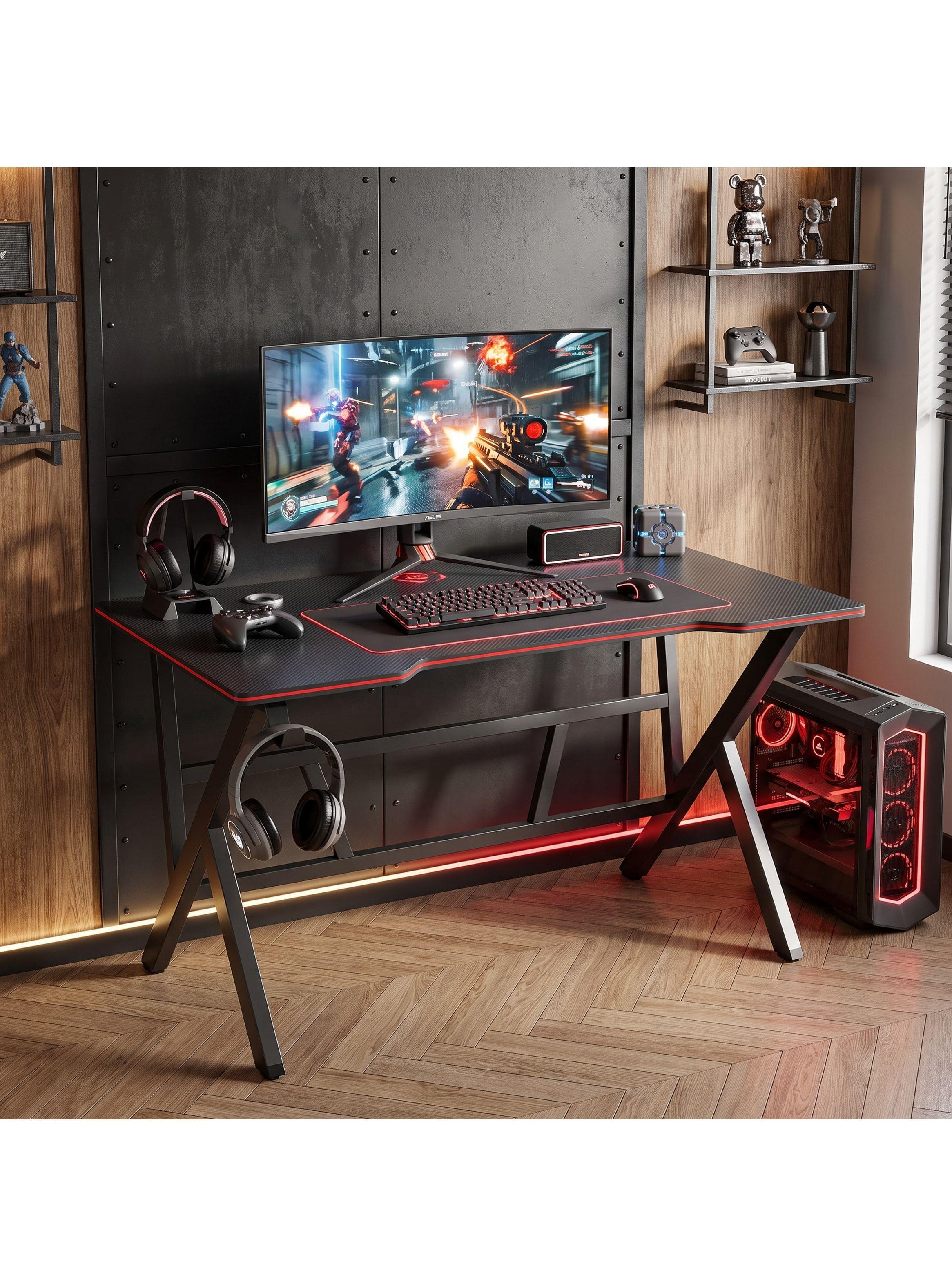 Escritorio Gamer Alessio Para Pc Con Estructura Metálica-0